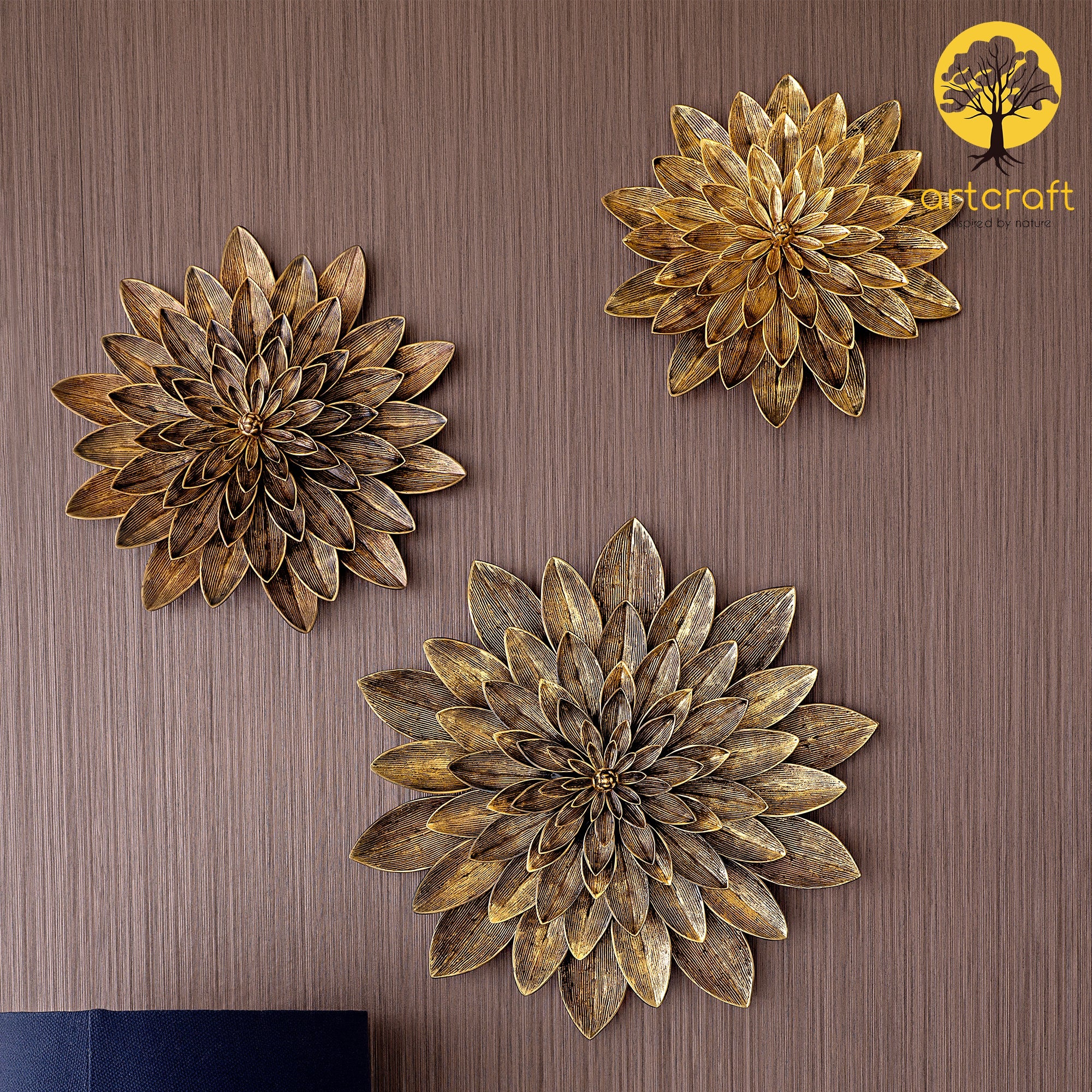 Chrysanthemum Wall Flower Decor - 100% Made From Brass