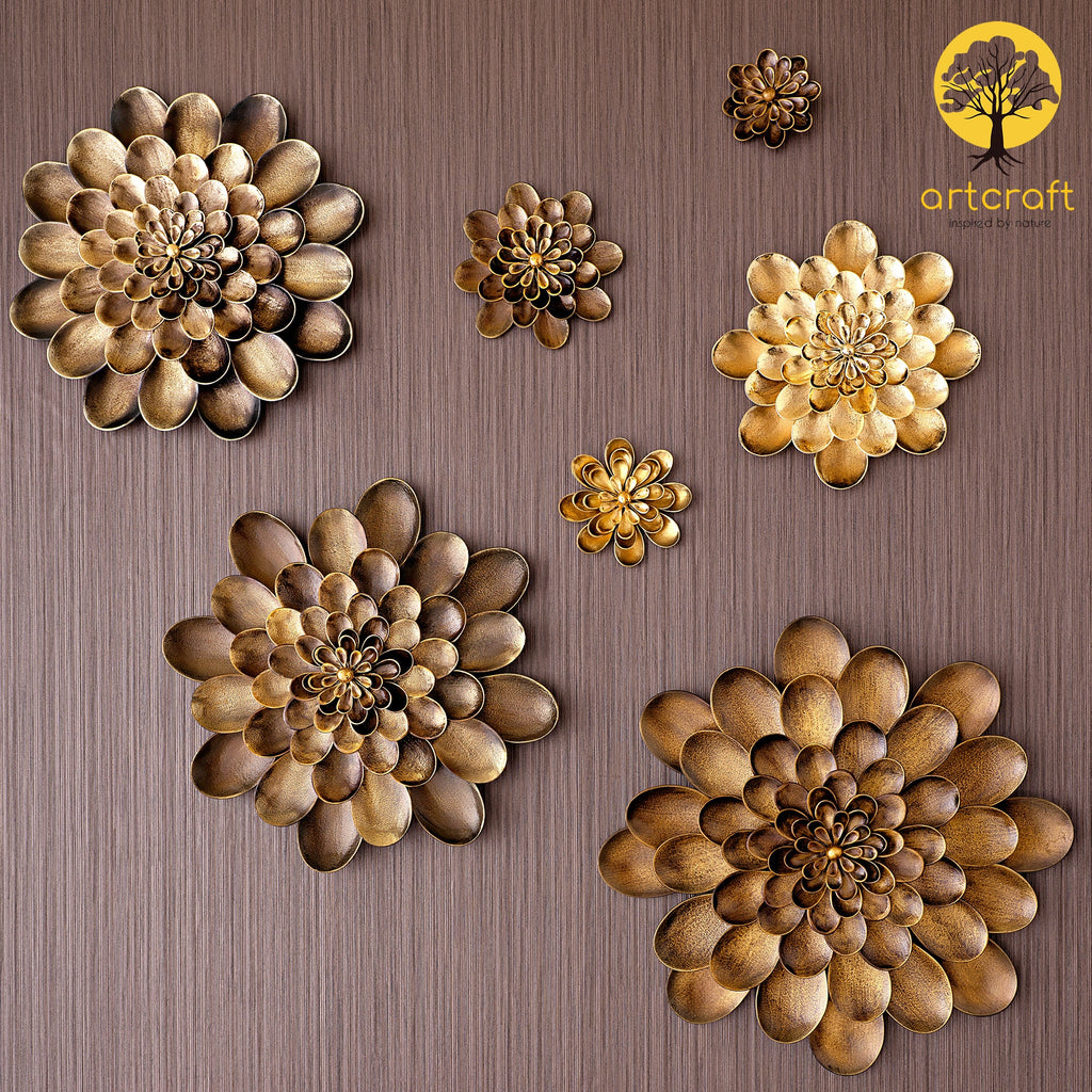 Dalhia Wall Flower Decor - 100% Made From Brass