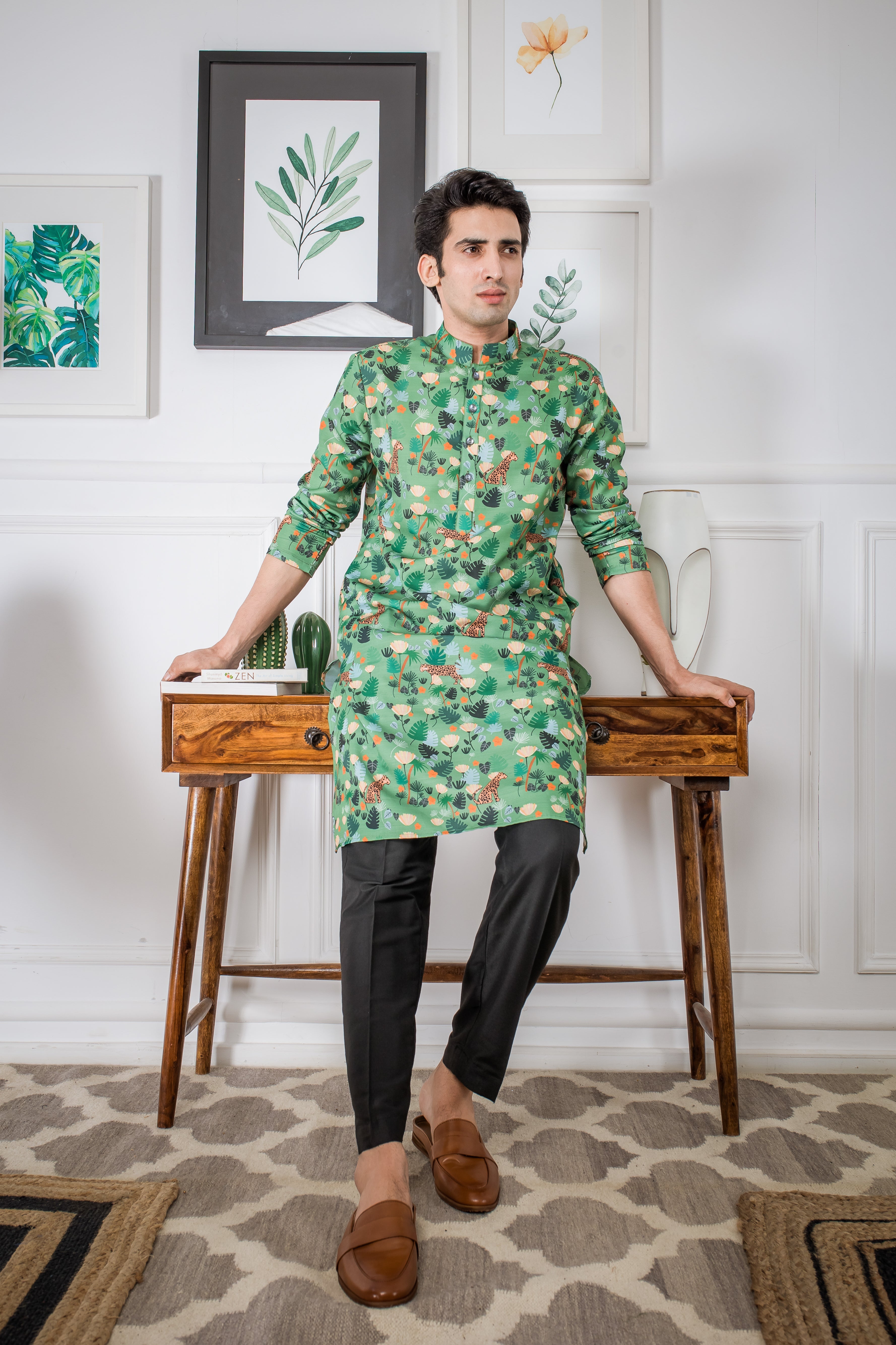In the Jungle - Silk Kurta