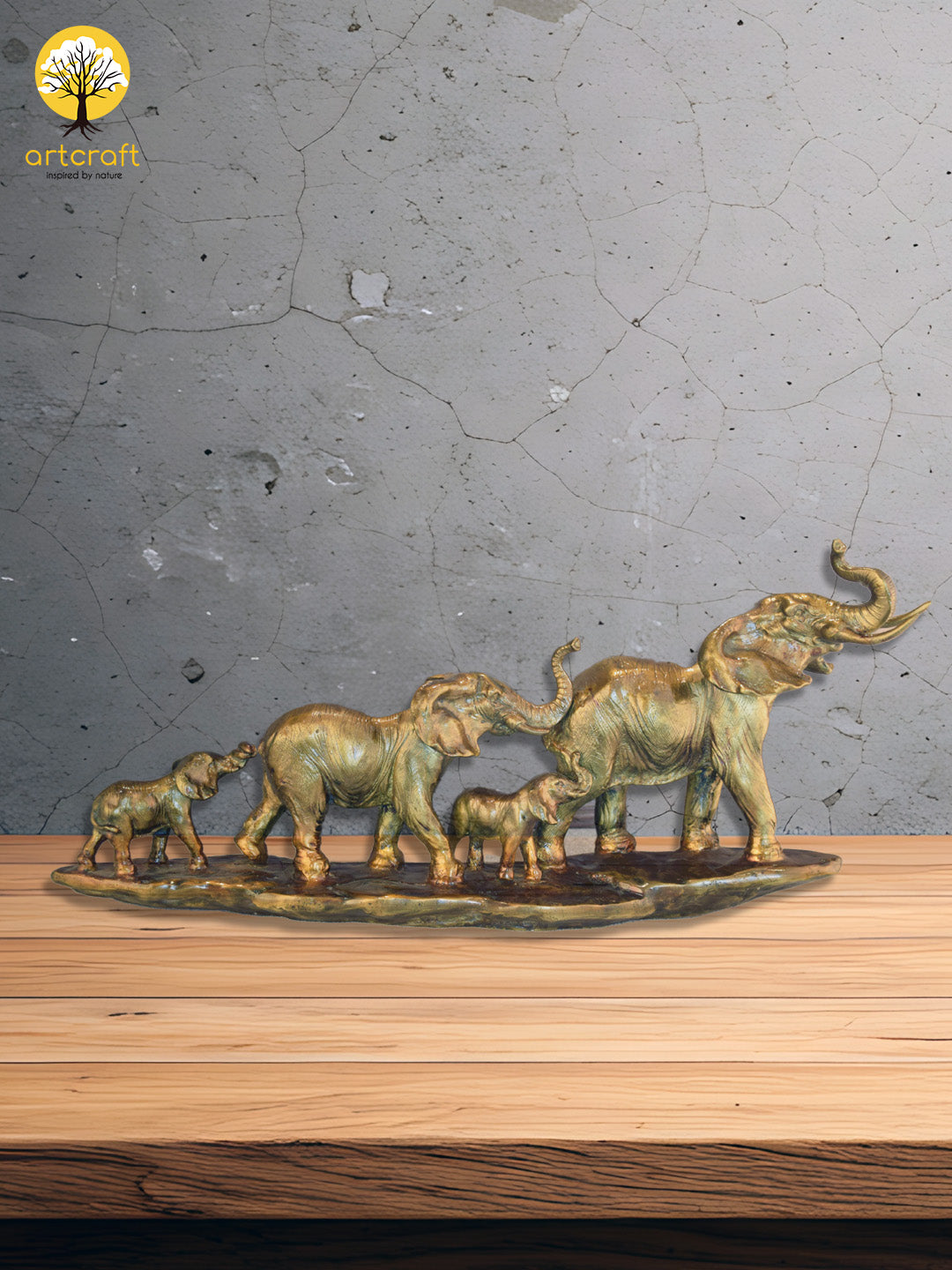 Elephant Family Table Decor - 100% MADE FROM BRASS
