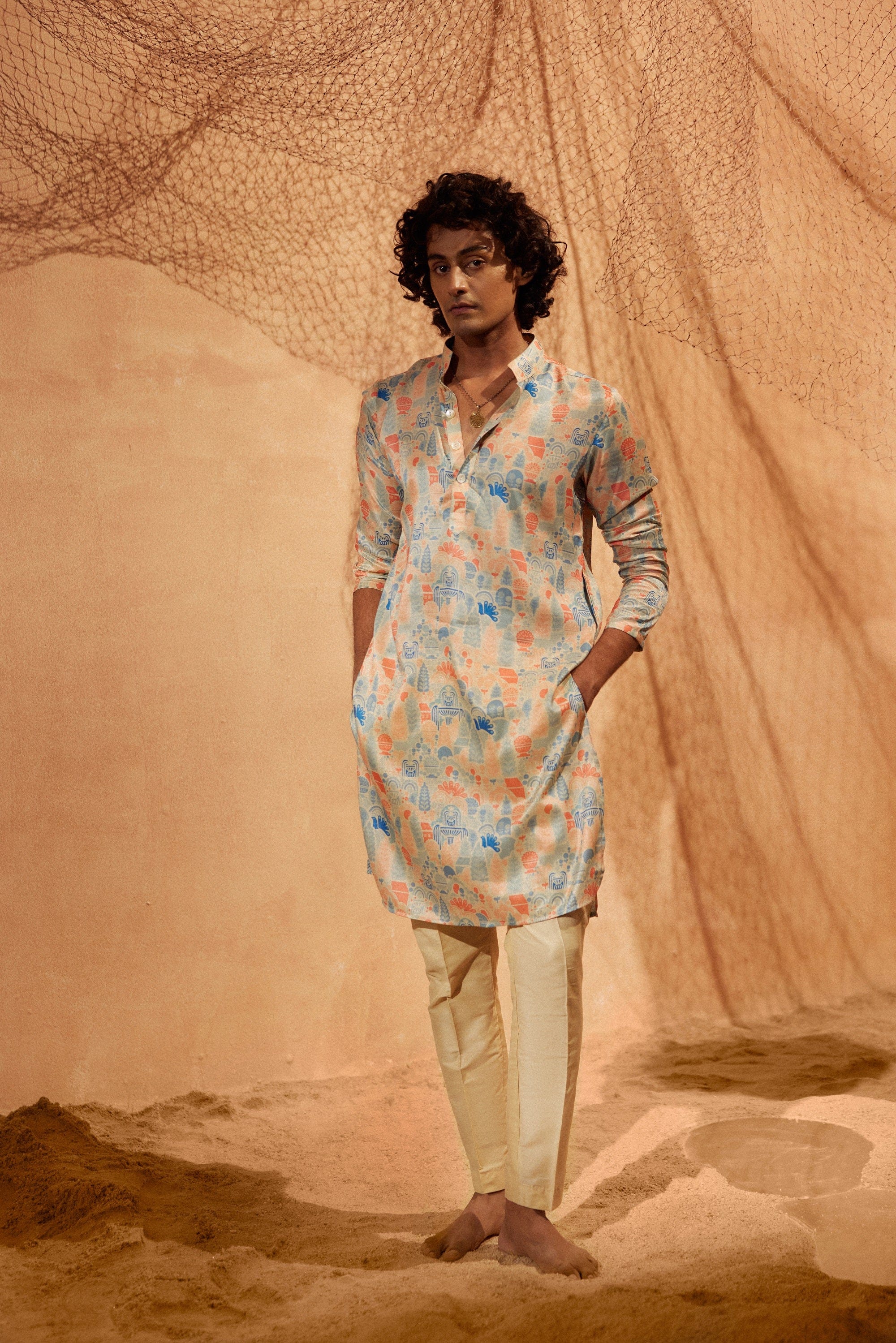 Water Land - Silk Kurta