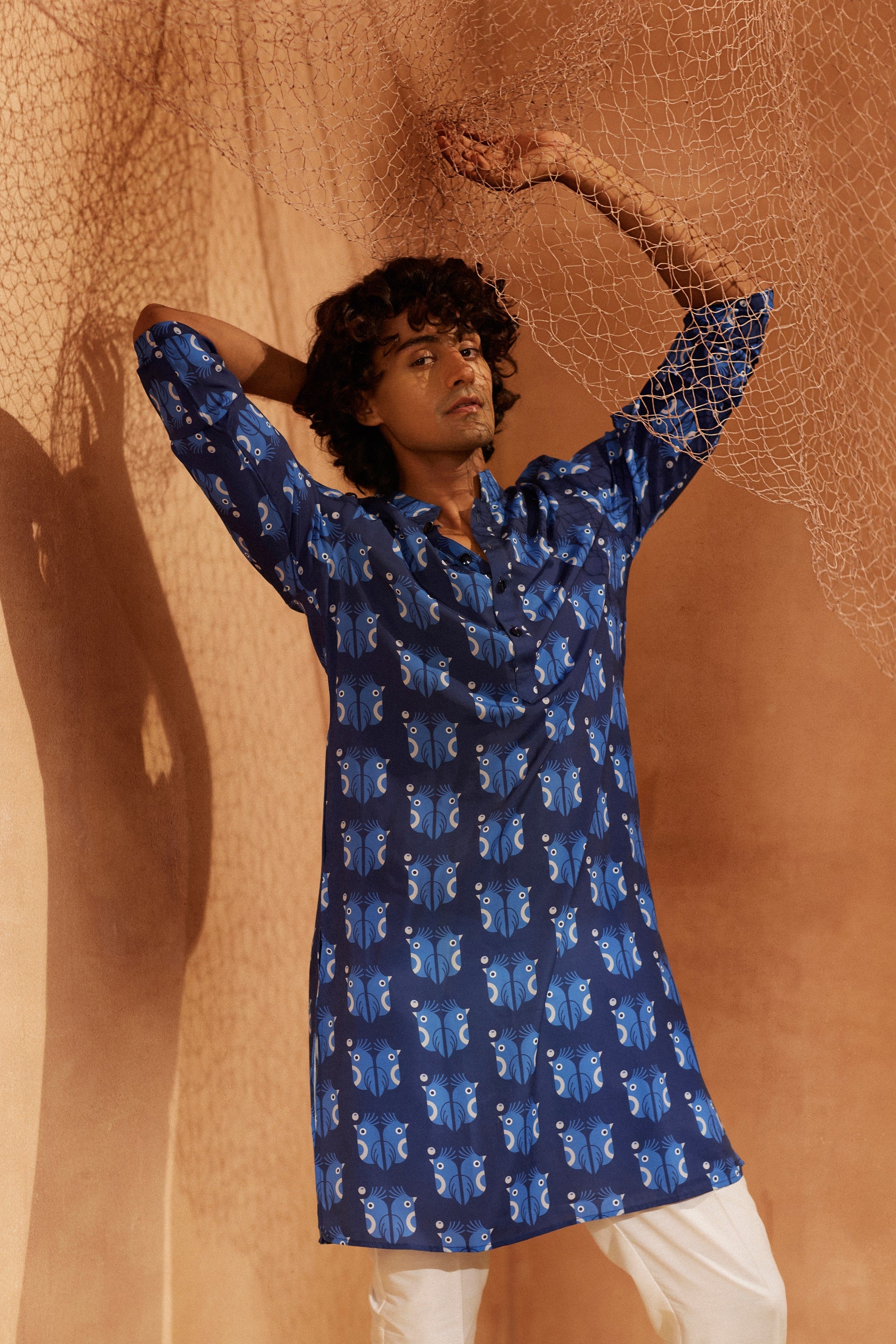 Sea Birds - Silk Kurta