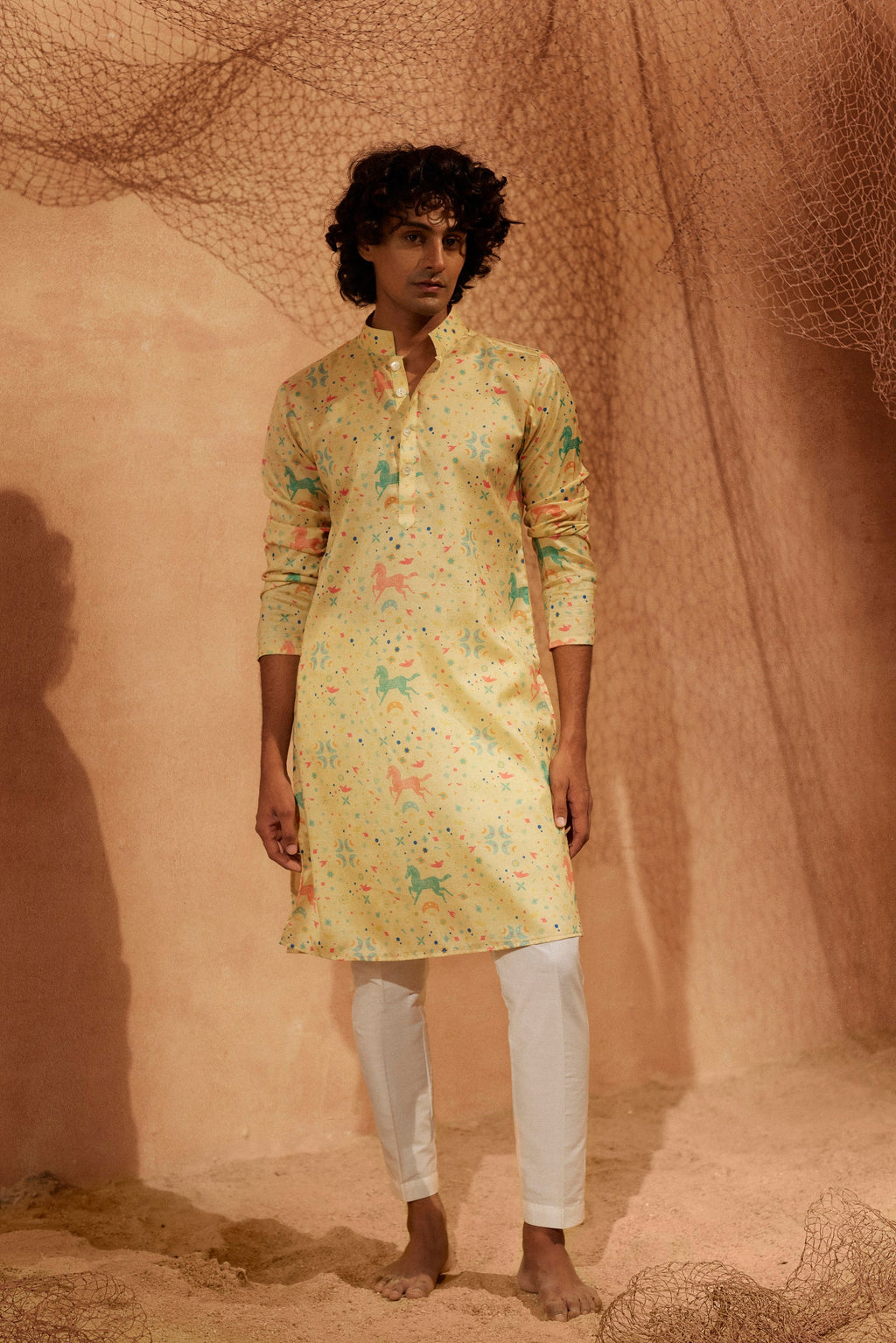 Flying Horses -Silk  Kurta