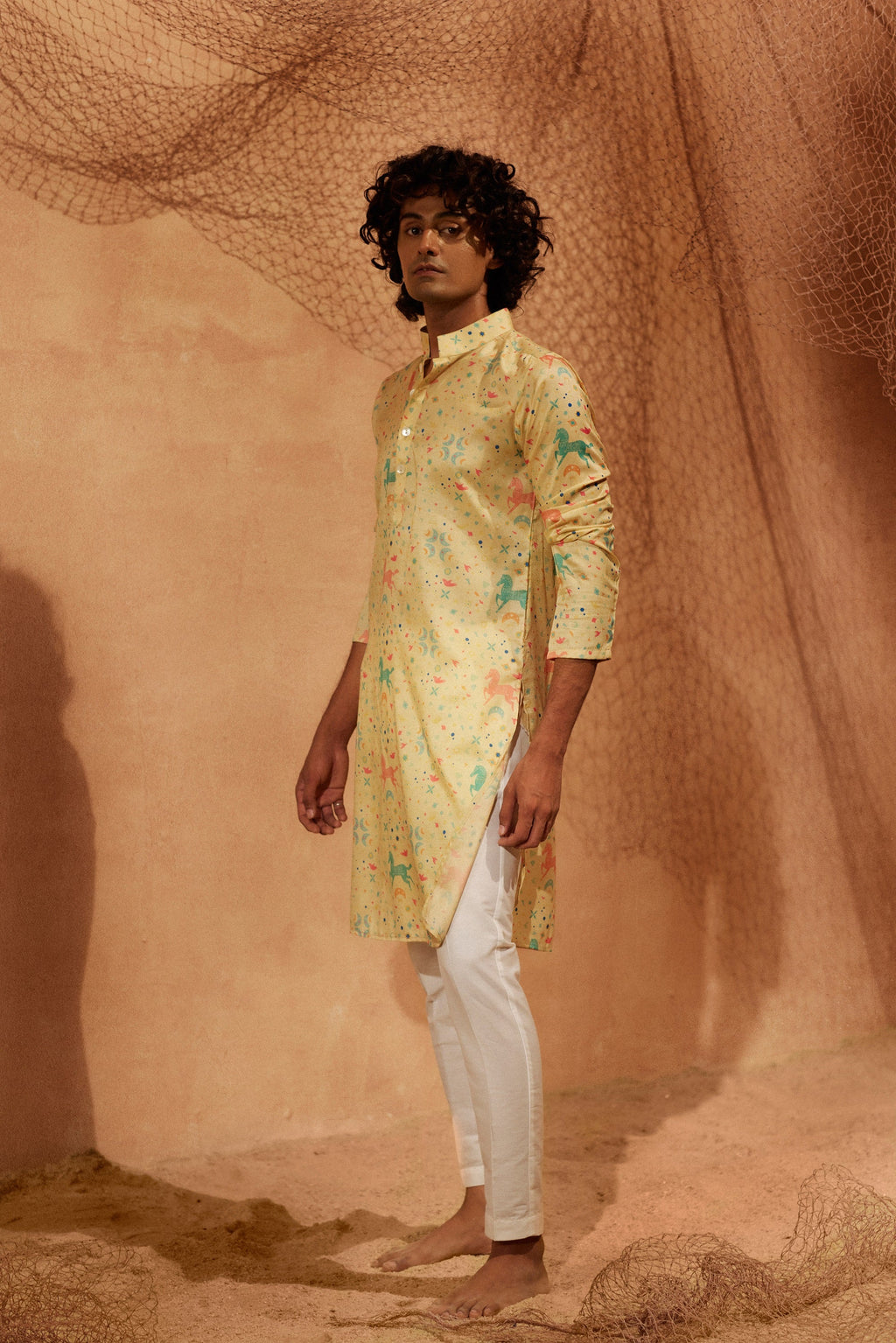Flying Horses -Silk  Kurta