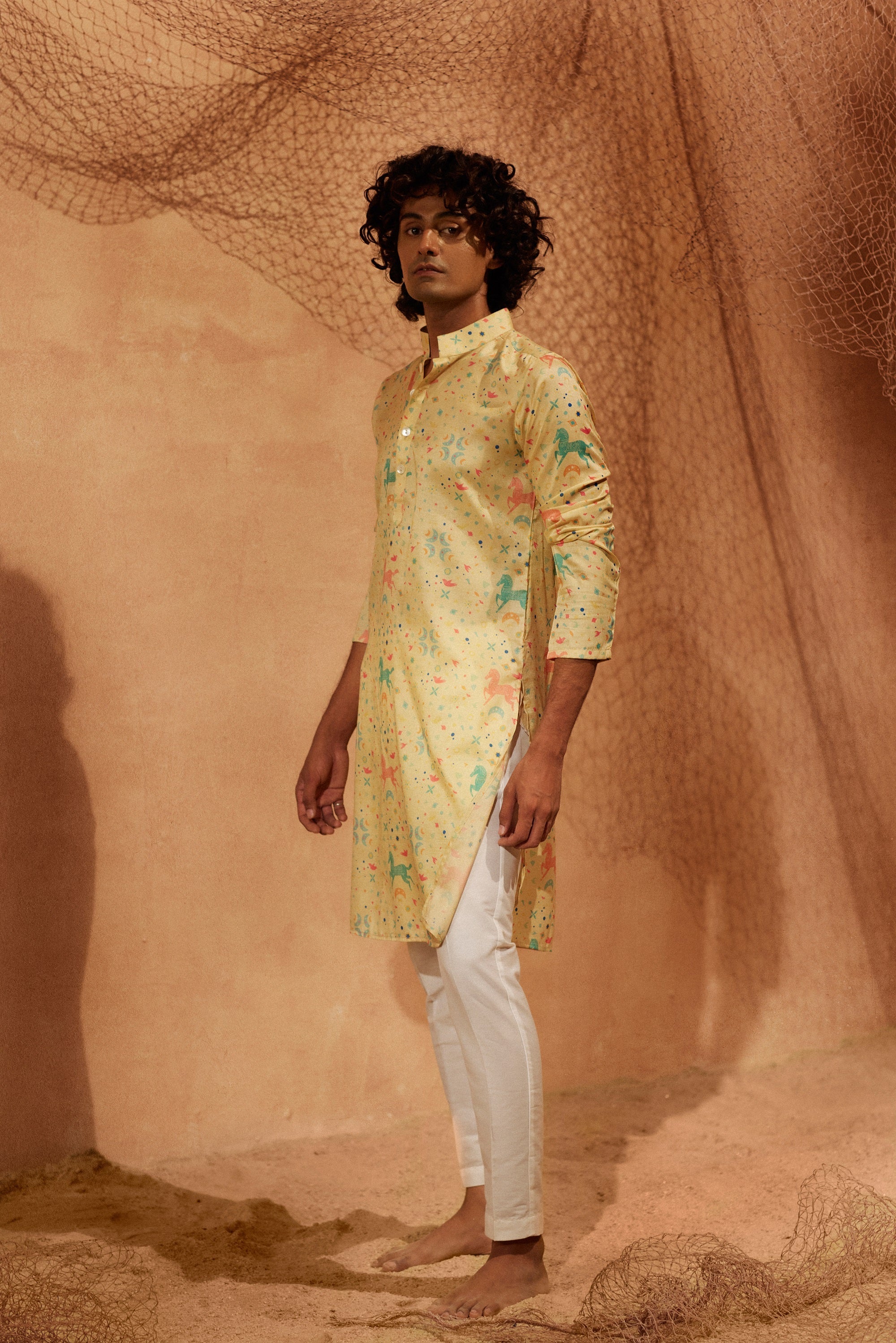 Flying Horses -Silk  Kurta