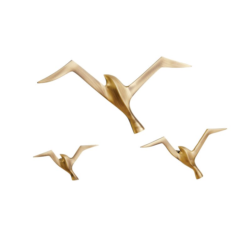 Bracketed Flying birds Wall Hanging - 100% Made From Brass