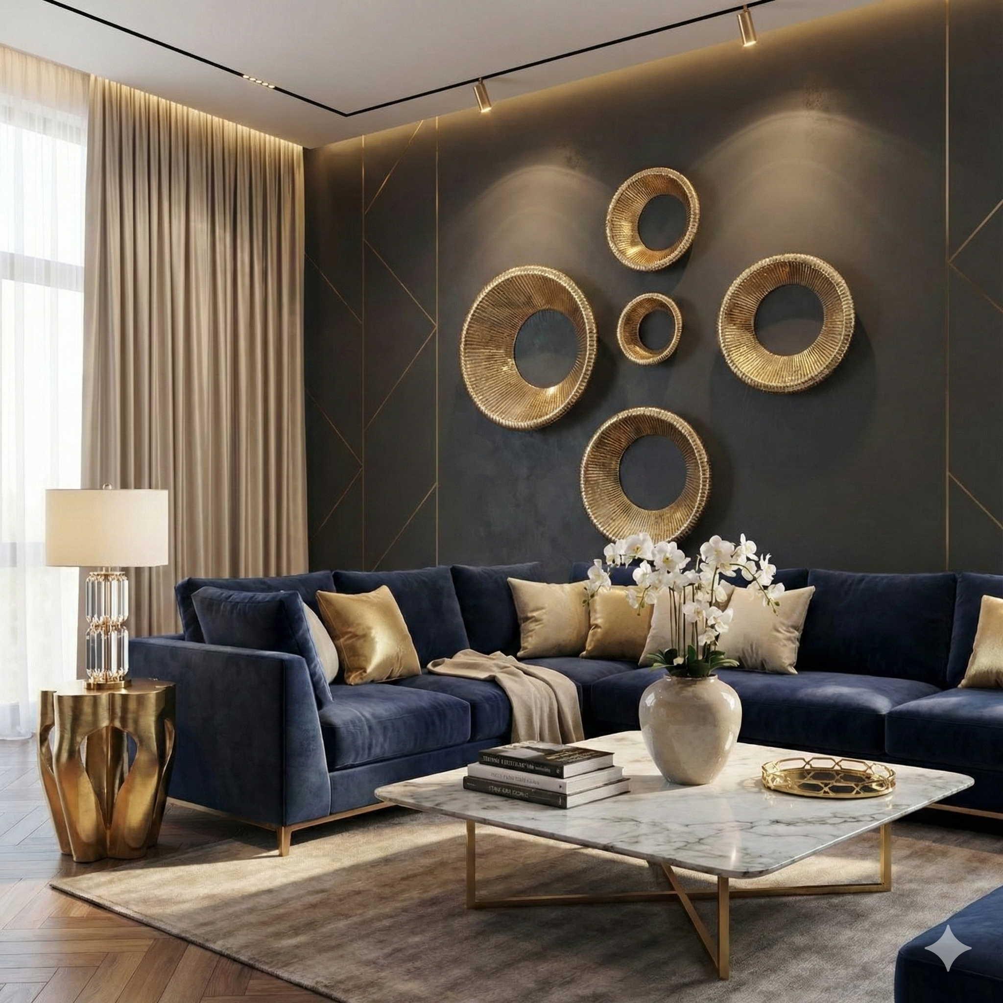 Golden Halo Handcrafted Wall Accent  - 100% Made in Pure Brass