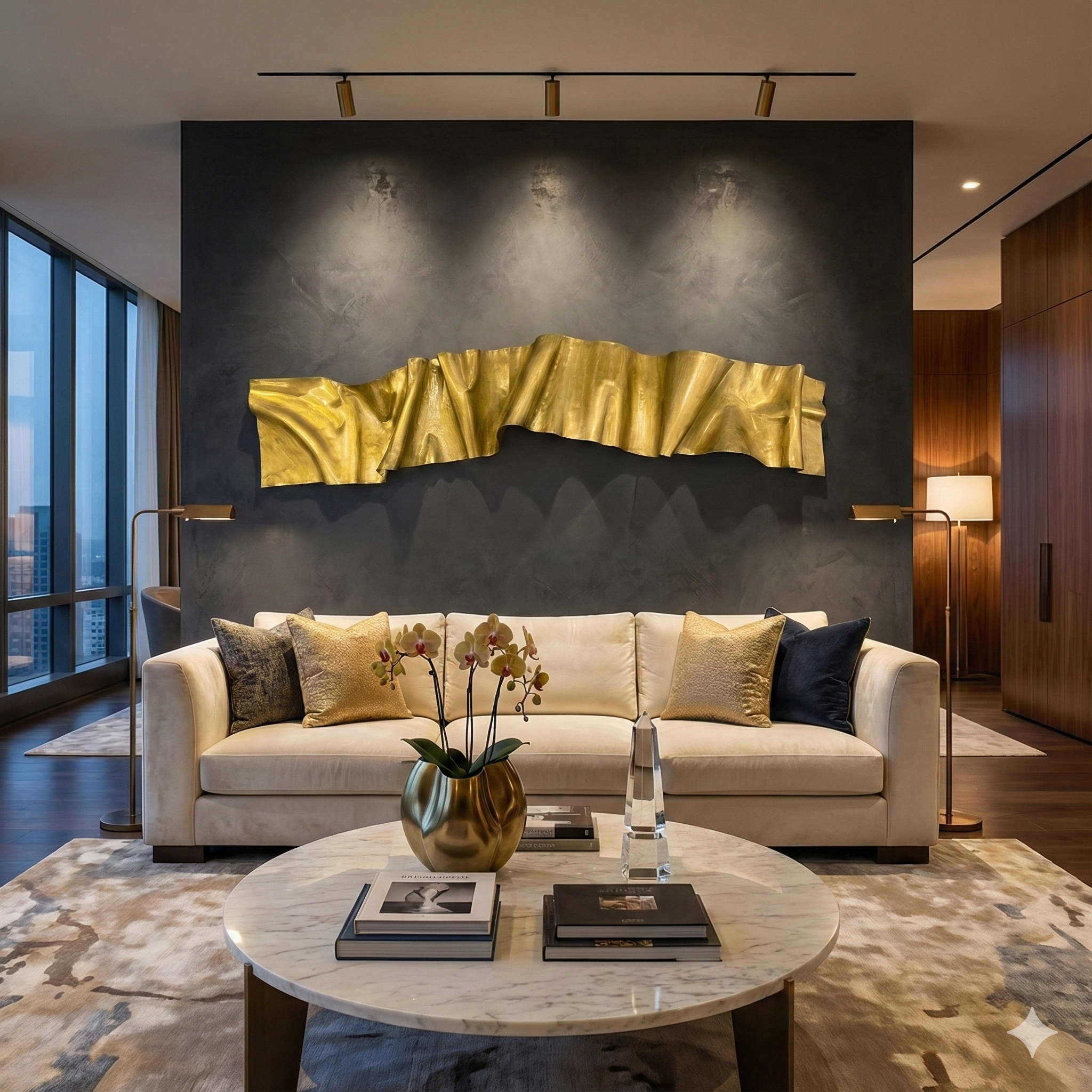 Ribbon Handcrafted Wall Accent  - 100% Made in Pure Brass