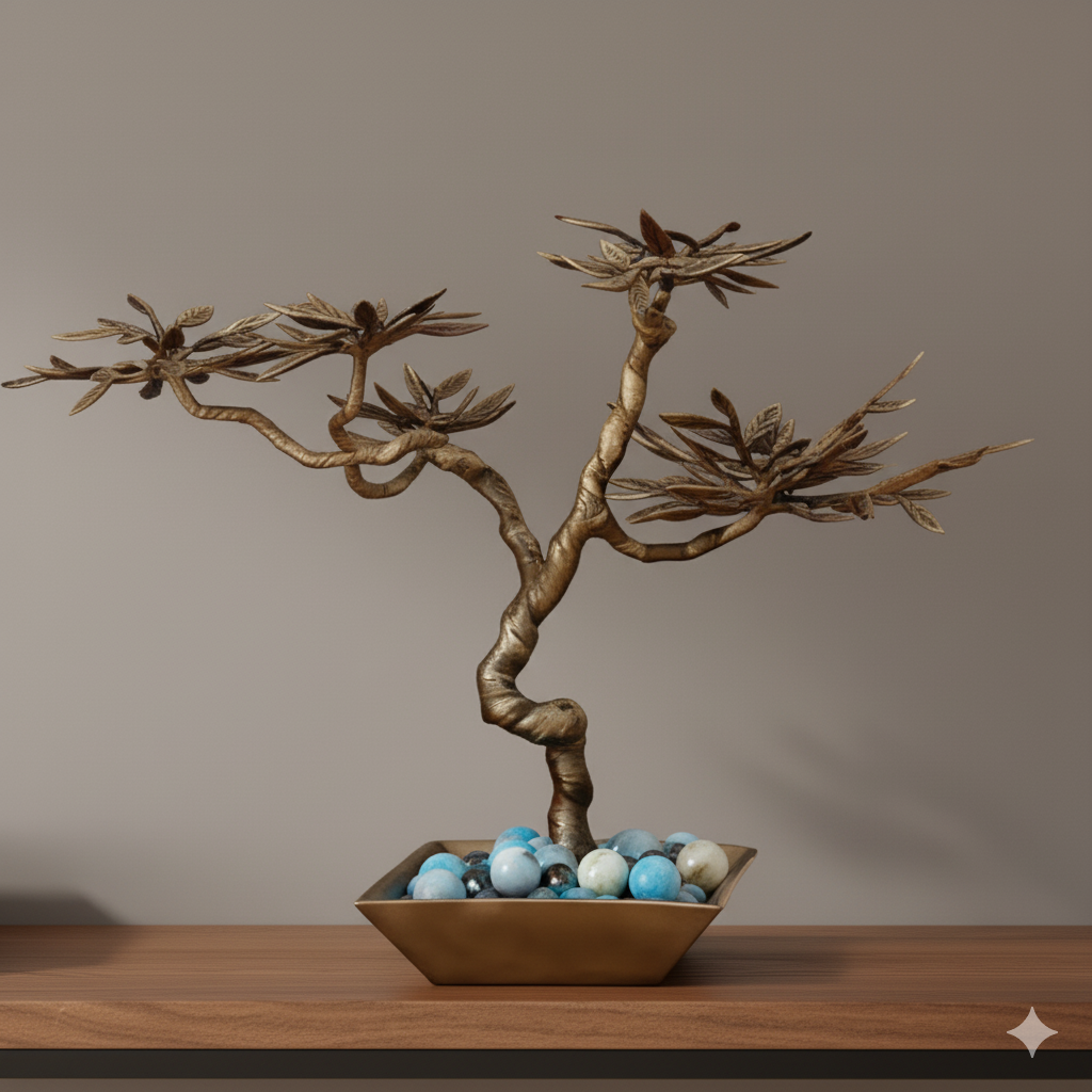 Bonsai Tree - Table Top Art - 100% Made With Pure Brass