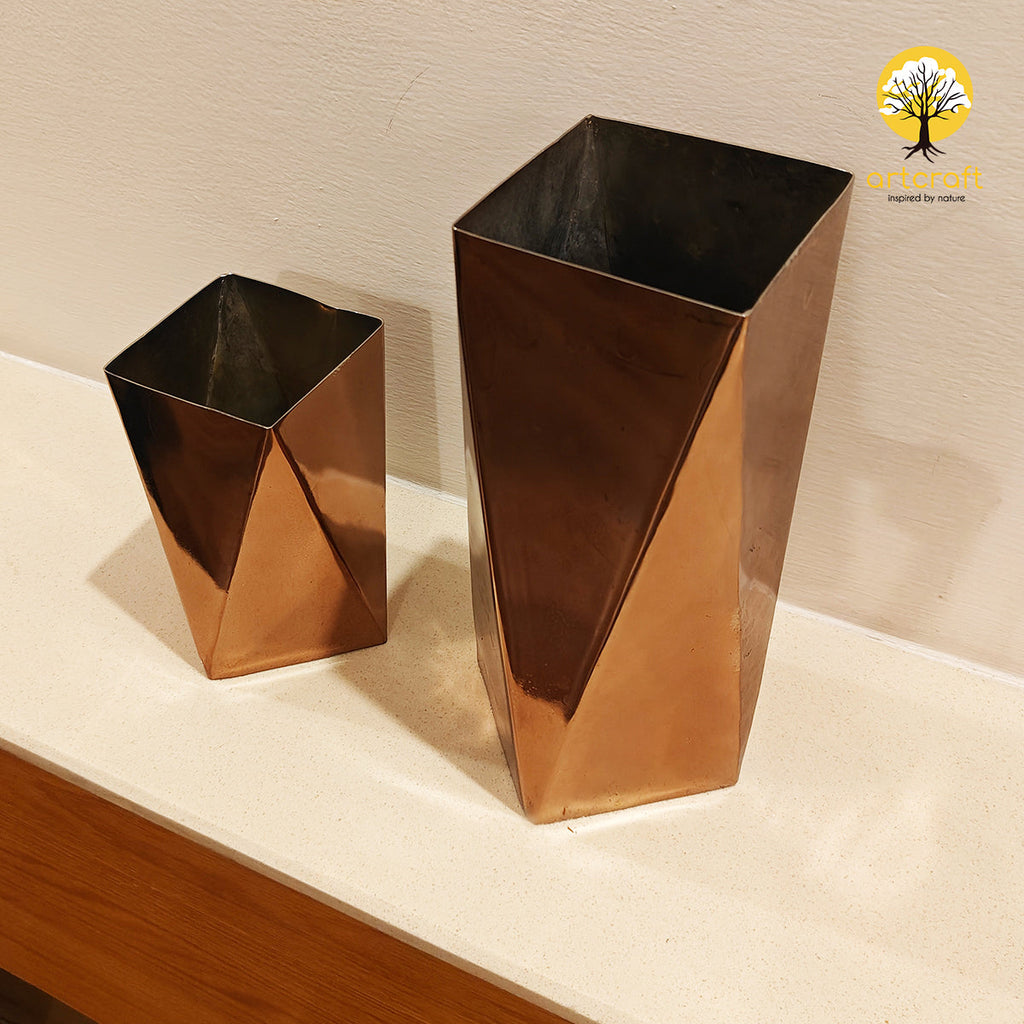 Geometric Vase - Made in 100% Pure Brass