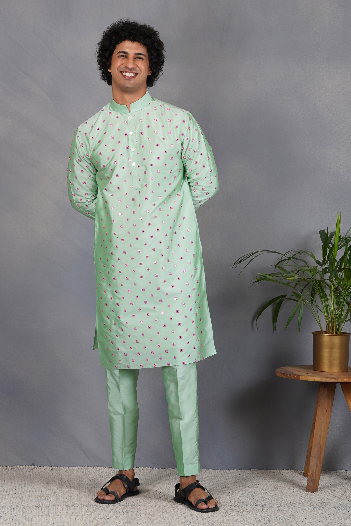 Sabz - Foil Mirror & Silk - Kurta Set