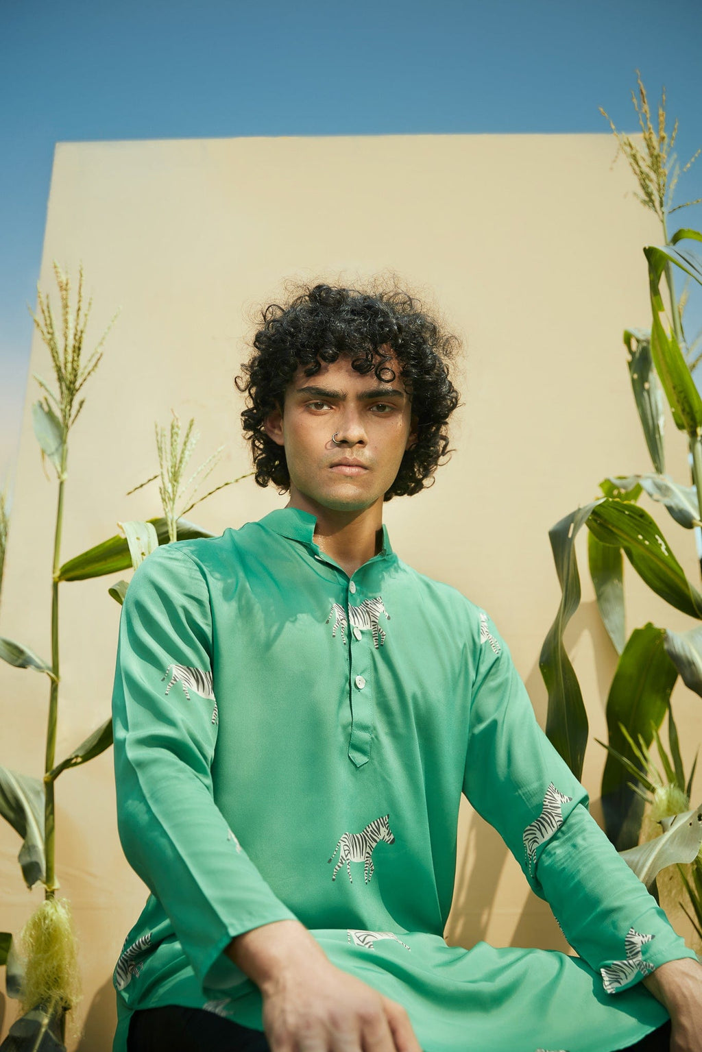 Zebra Meadow  - Silk Kurta