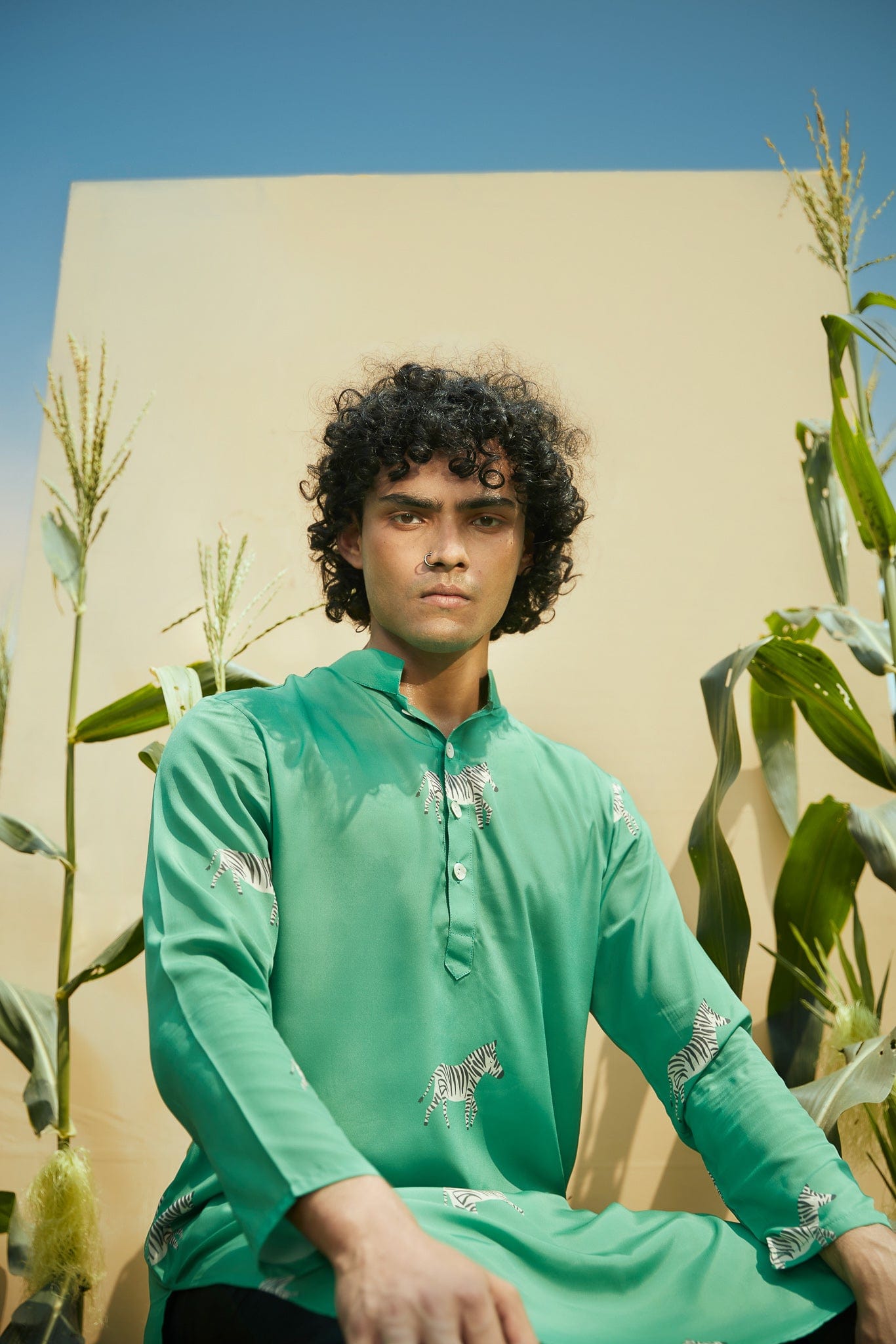 Zebra Meadow  - Silk Kurta
