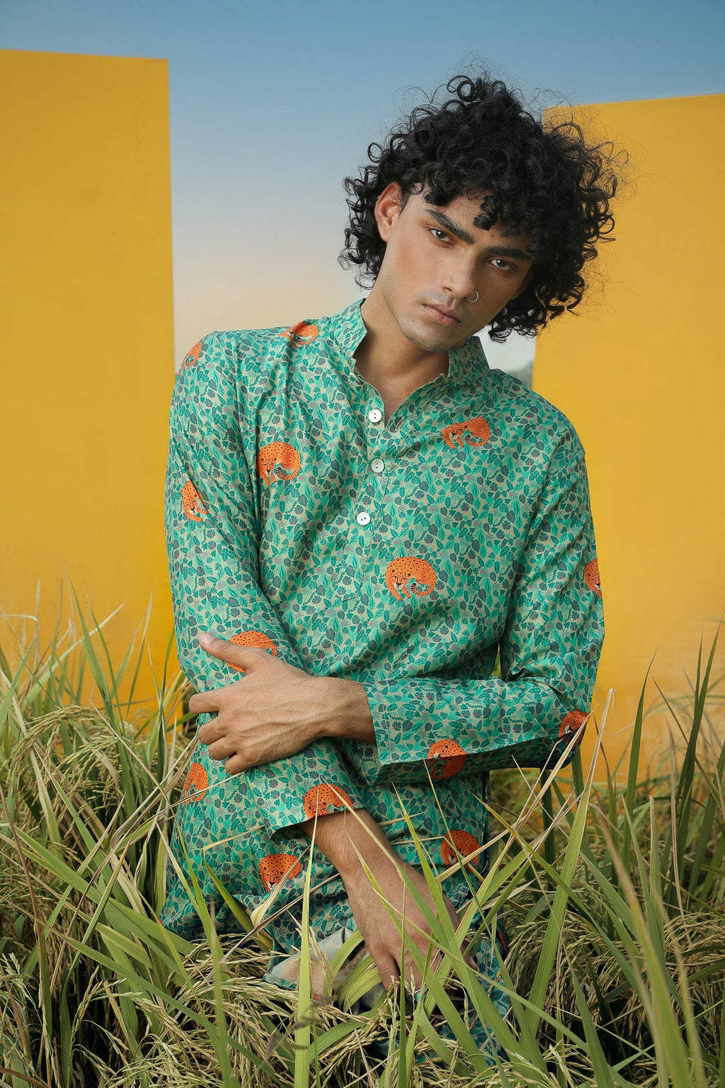 Tiger Land  - Silk Kurta