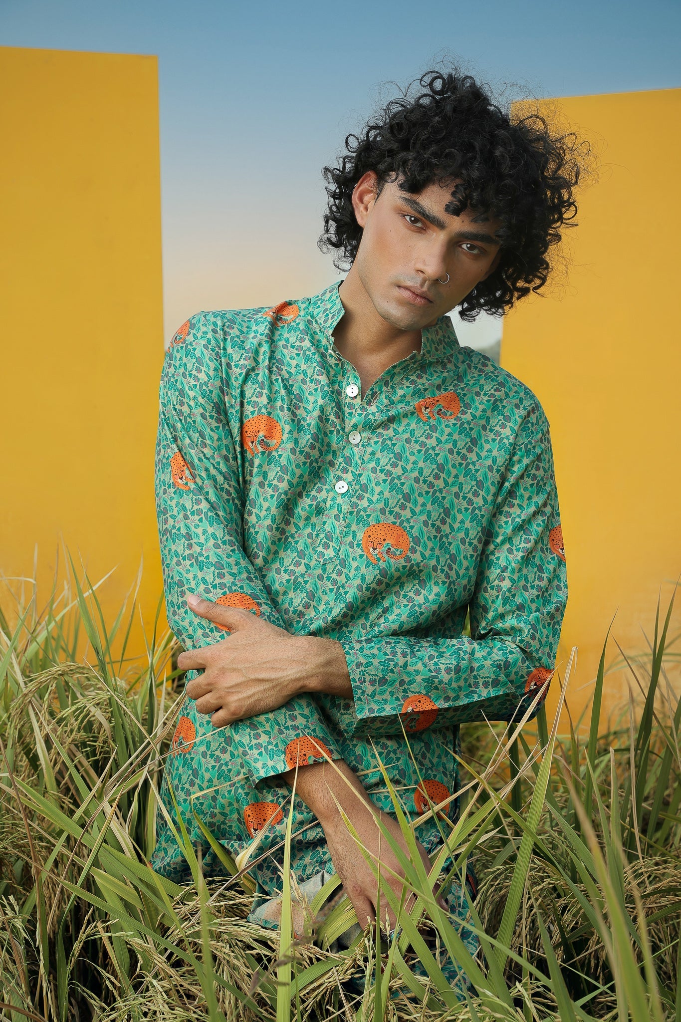 Tiger Land  - Silk Kurta