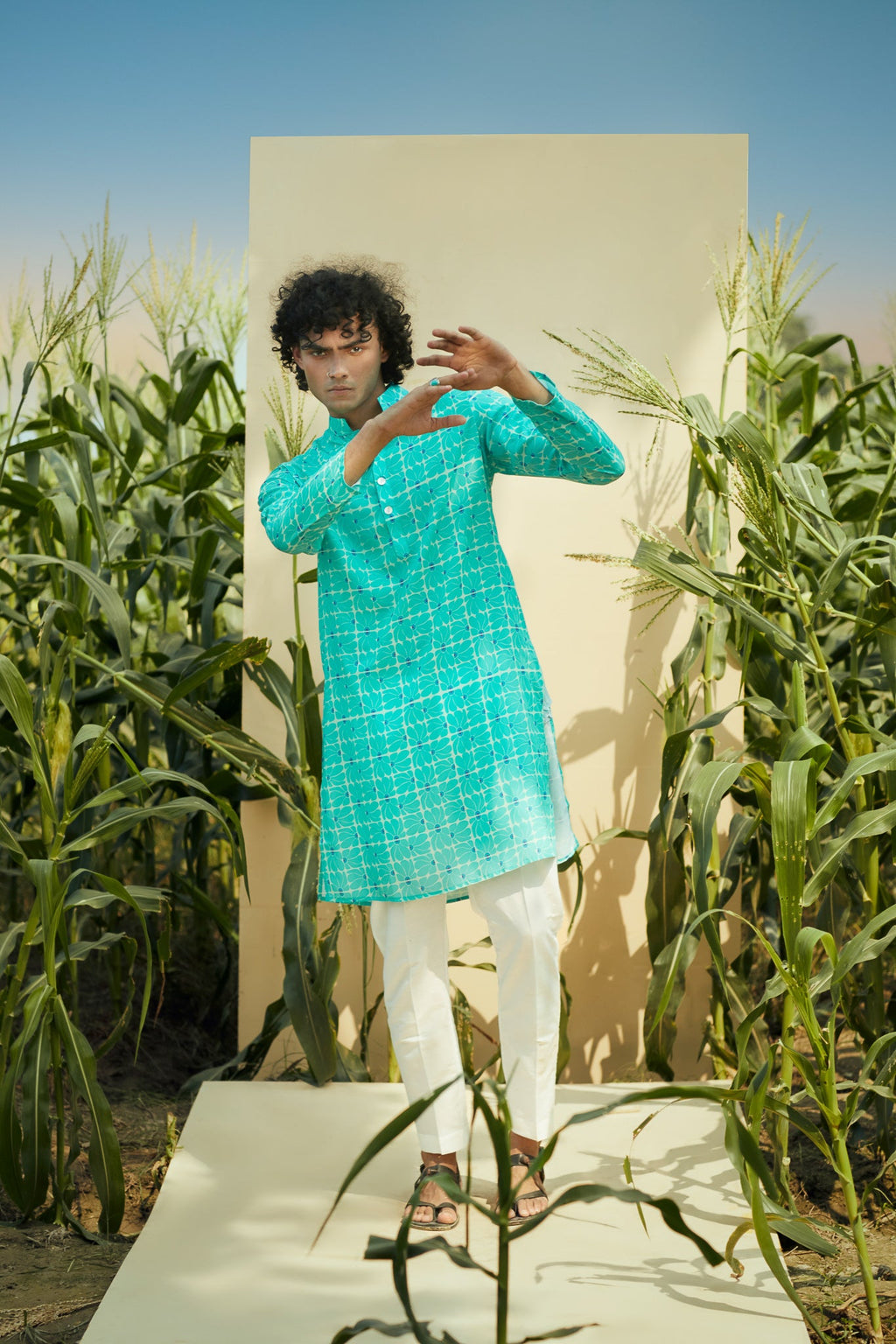 Florest  - Silk Kurta