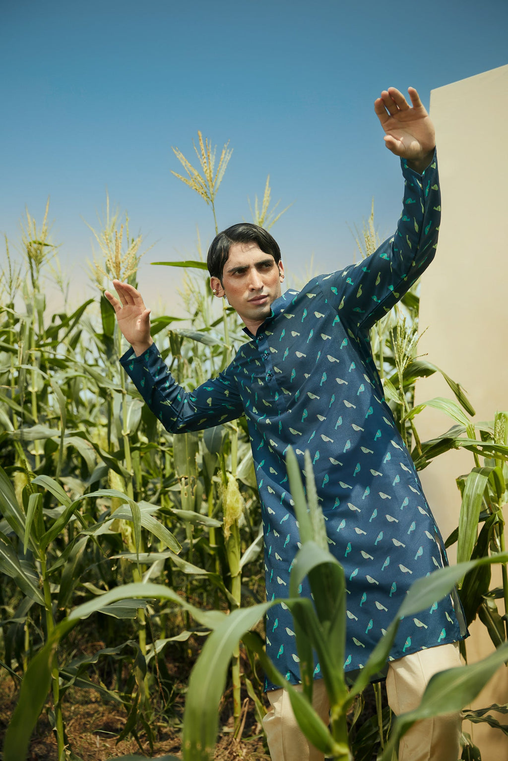 Birds Of Joy  - Silk Kurta
