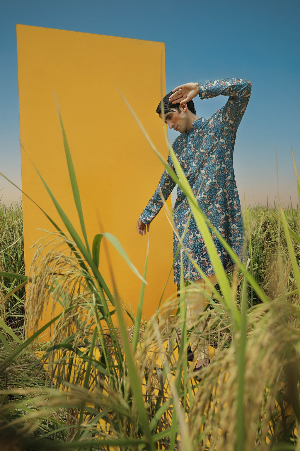 Peacock Garden  - Silk Kurta
