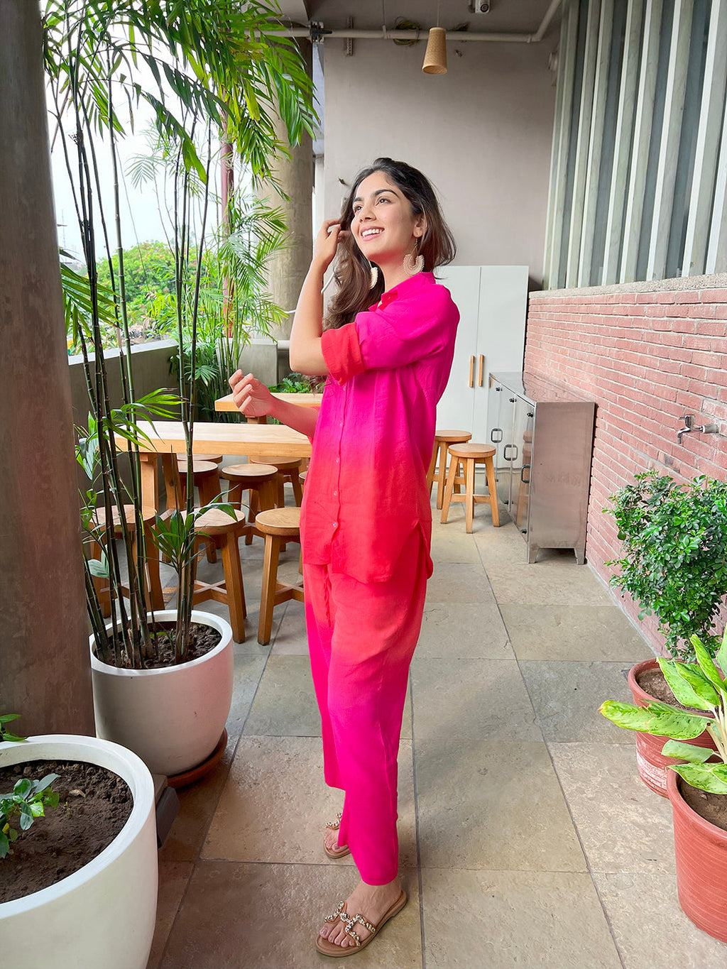 The Alia Set - Shaded Cotton Linen 2 Piece Set