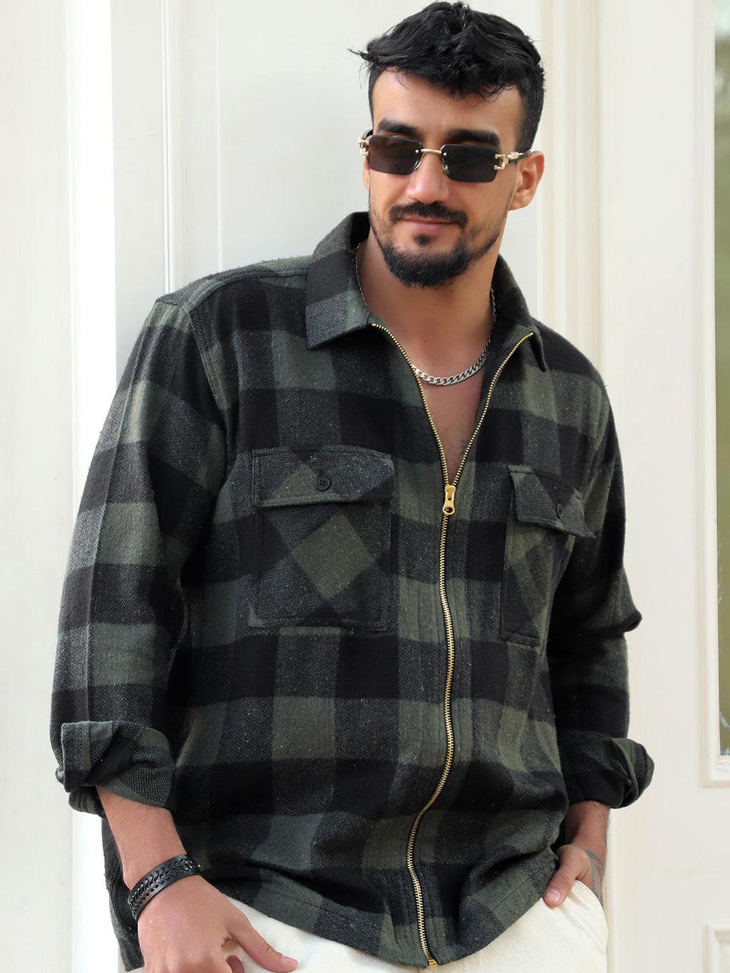 Ashford Pine Green Check Full Sleeve Shirt
