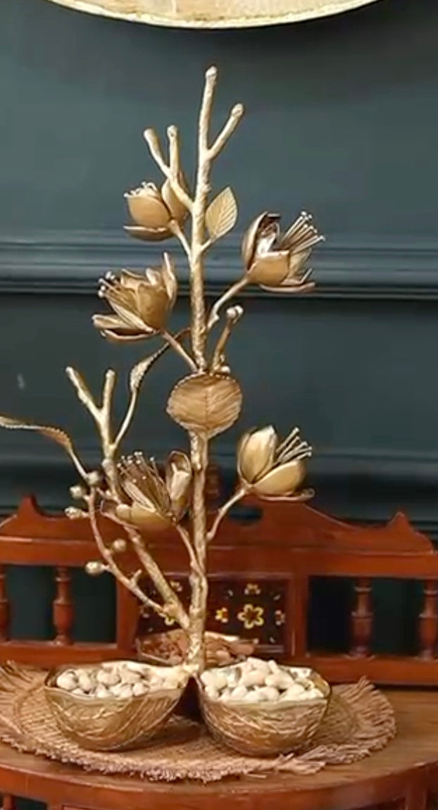 Handcrafted Cherry Blossom Platter  - 100% Made from Brass