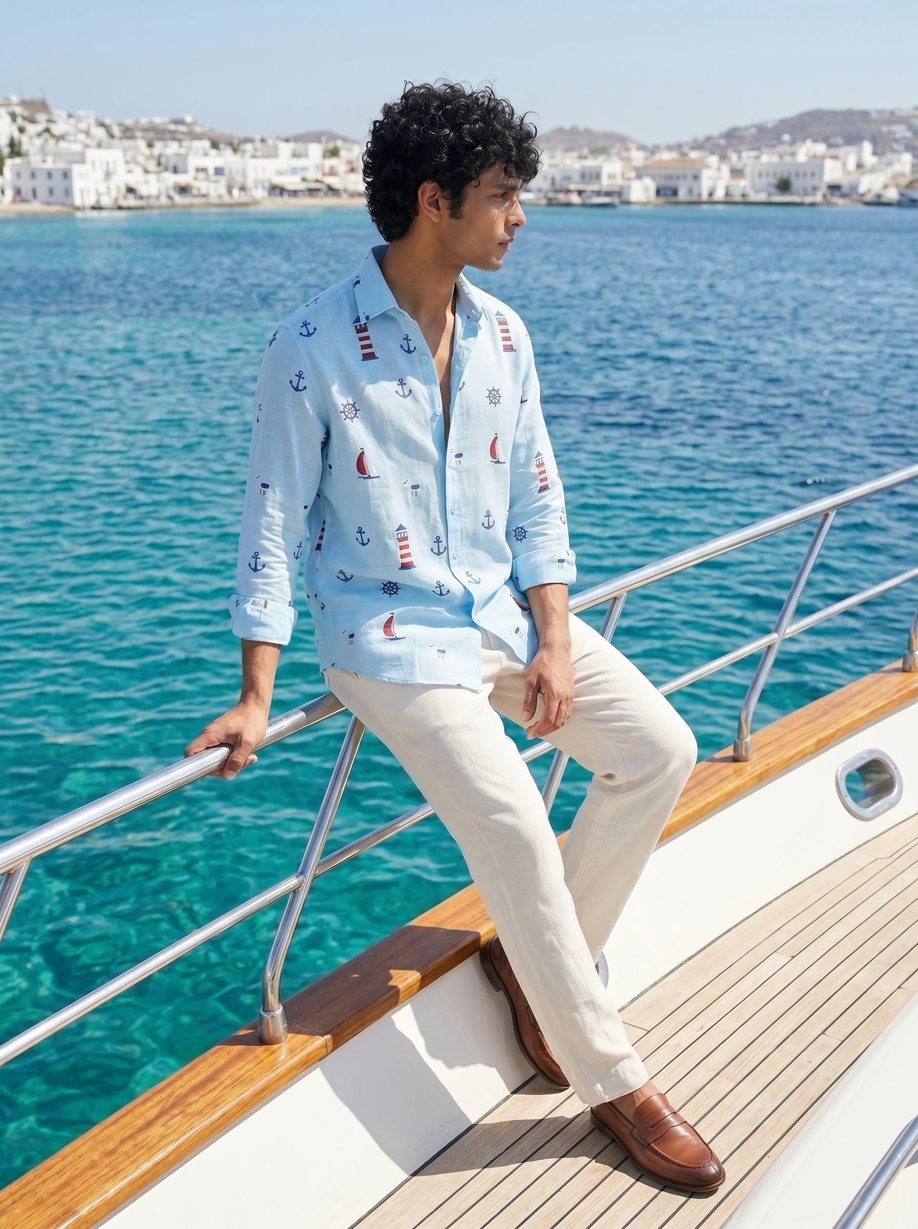 Pacific Purl - Embroidery Linen Shirt