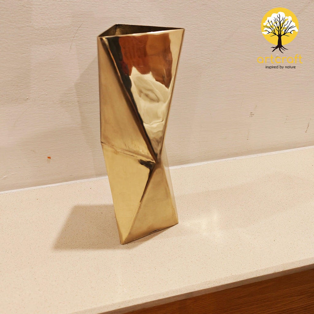 Random Geometry Vase - Made in 100% Pure Brass