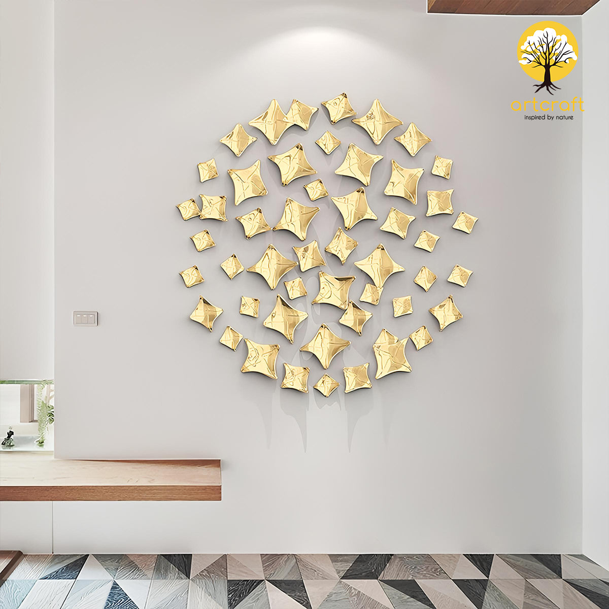 Twist Square Wall Decor  - 100% Made From Brass