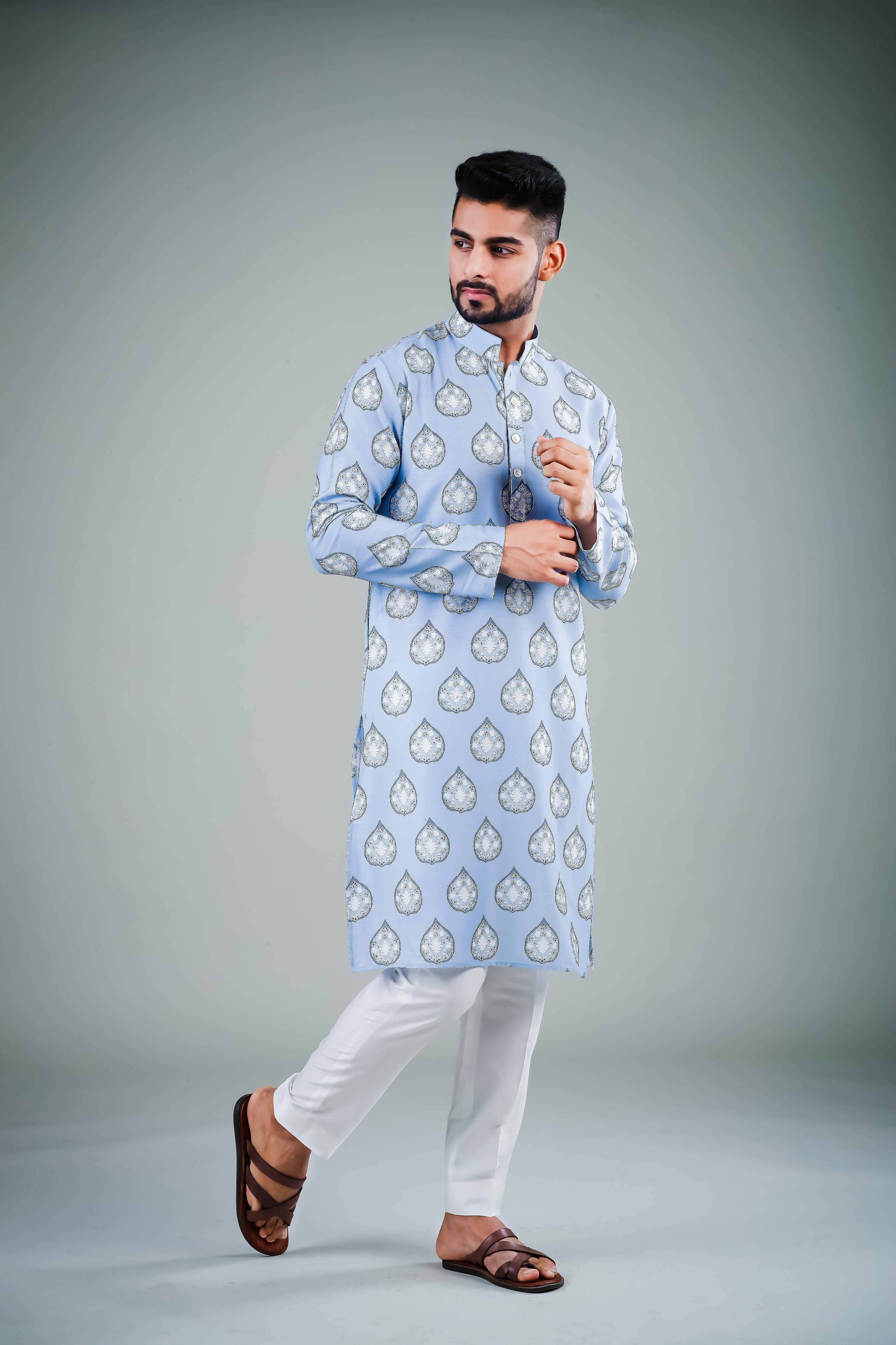 Serene Blue -  Silk Kurta