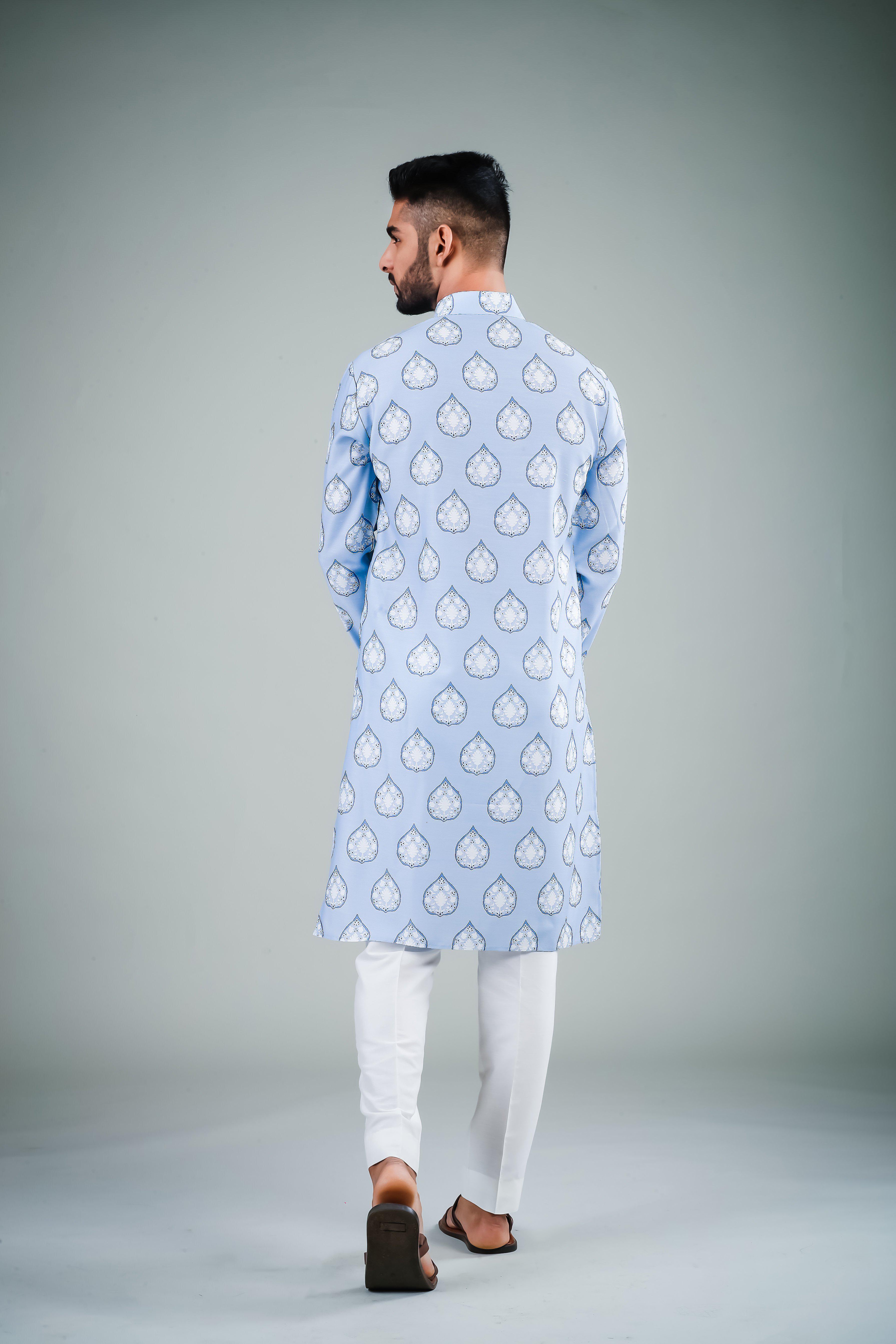 Serene Blue -  Silk Kurta