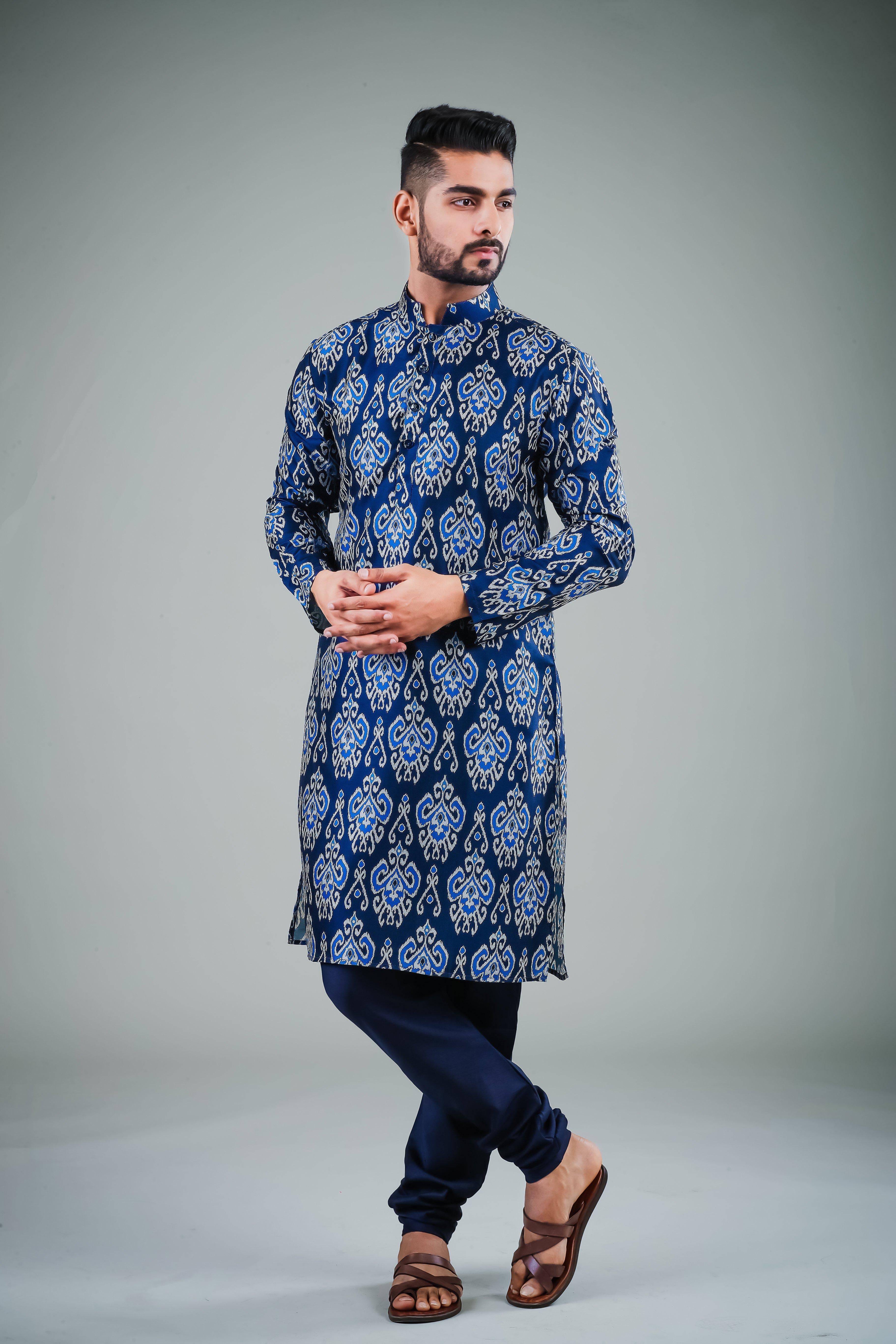 Blue Hues - Silk Kurta
