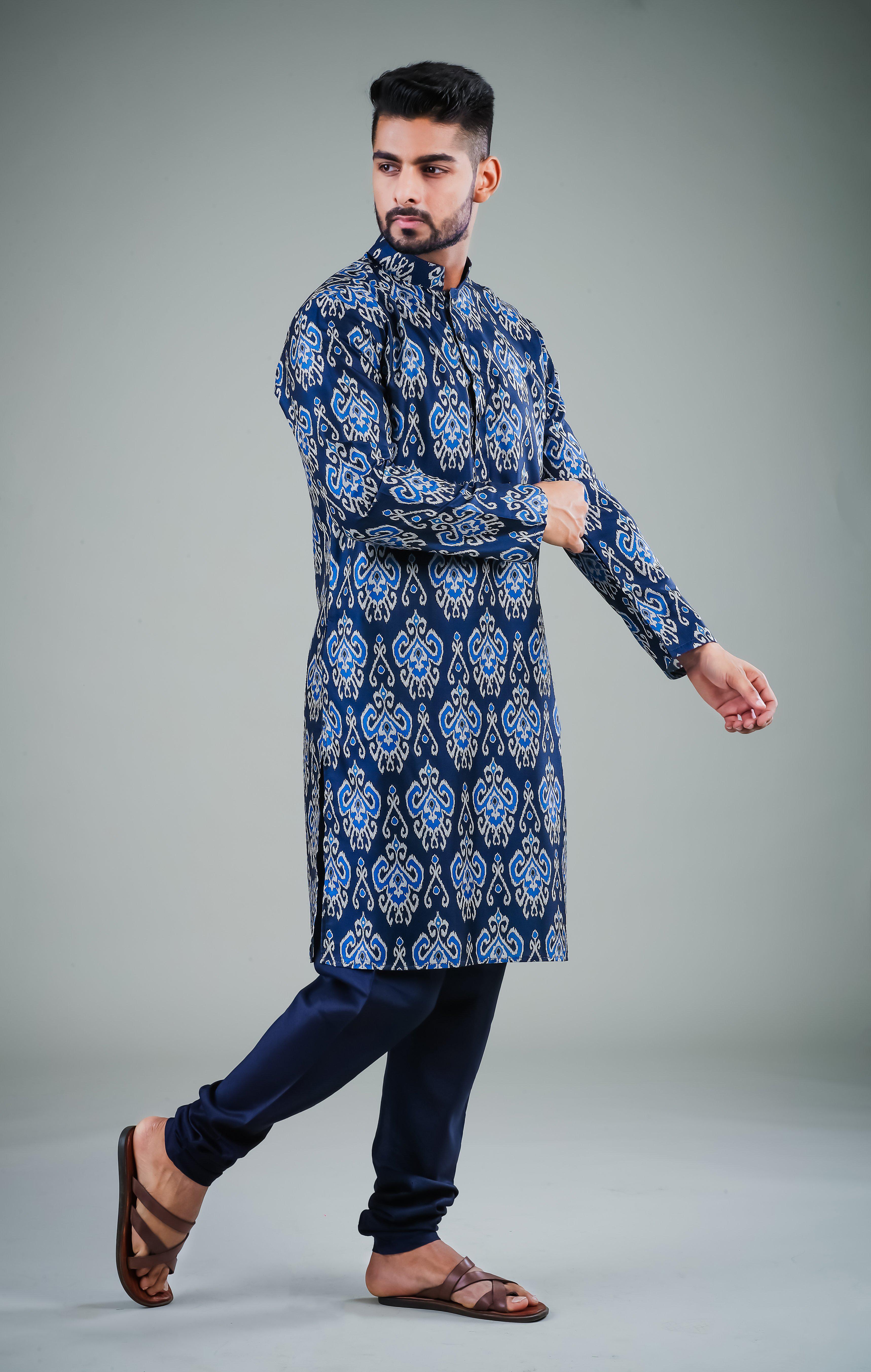 Blue Hues - Silk Kurta