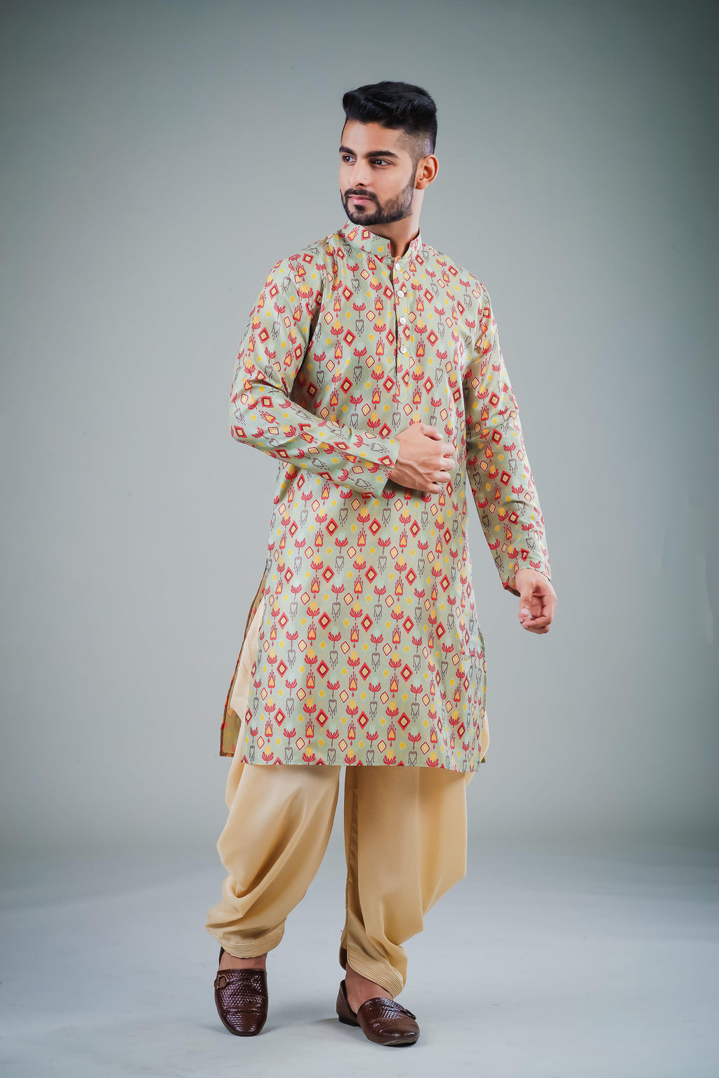 The Swish Green -  Silk Kurta