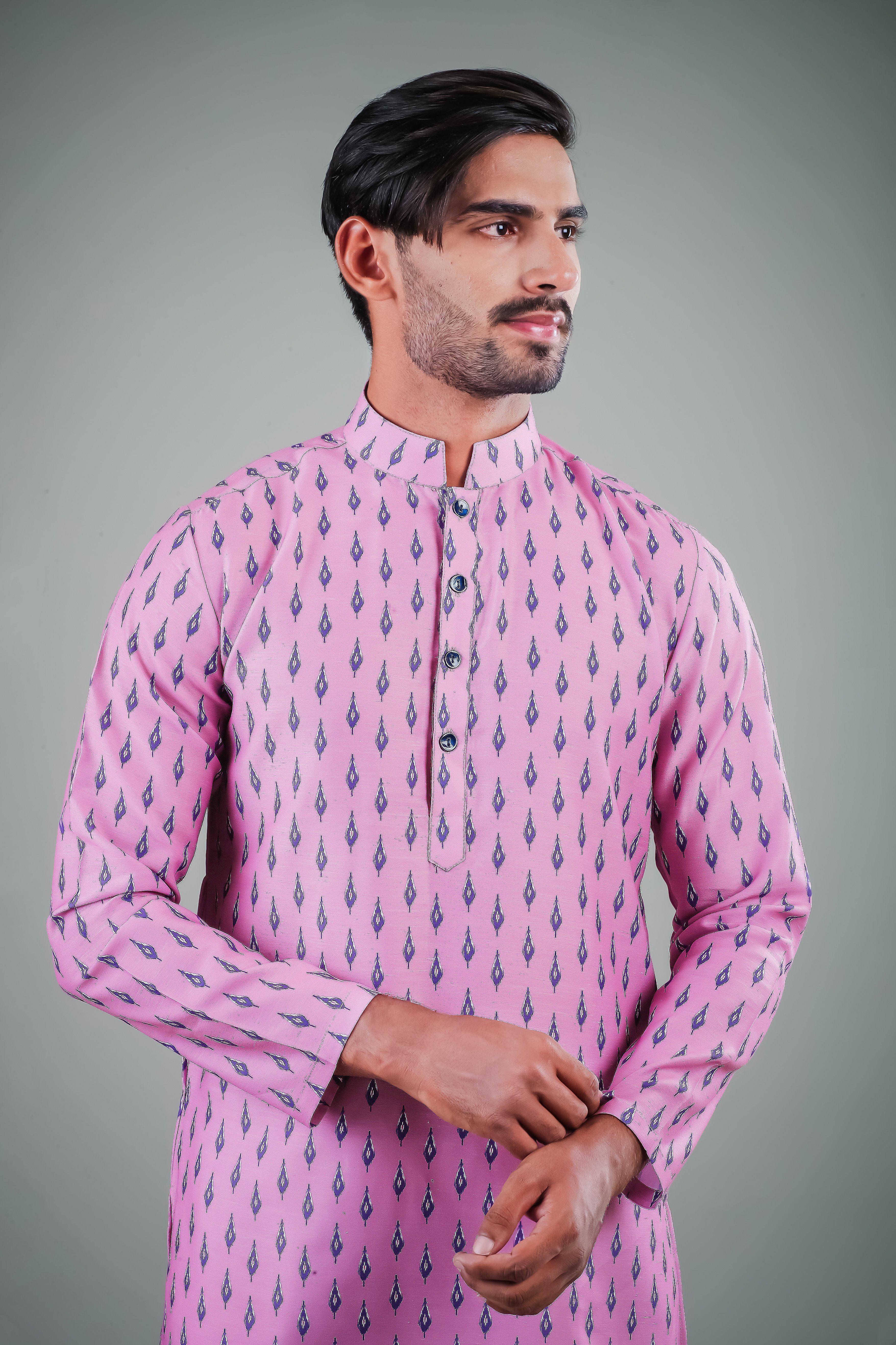 The Pink & The Purple - Silk Kurta