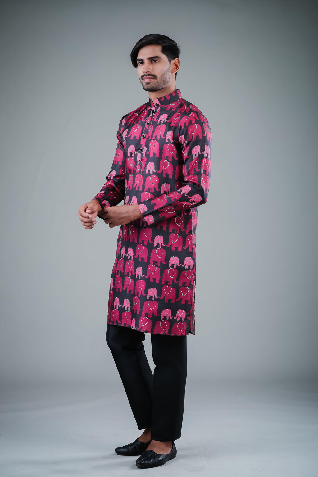 Elephant Crossing - Silk Kurta