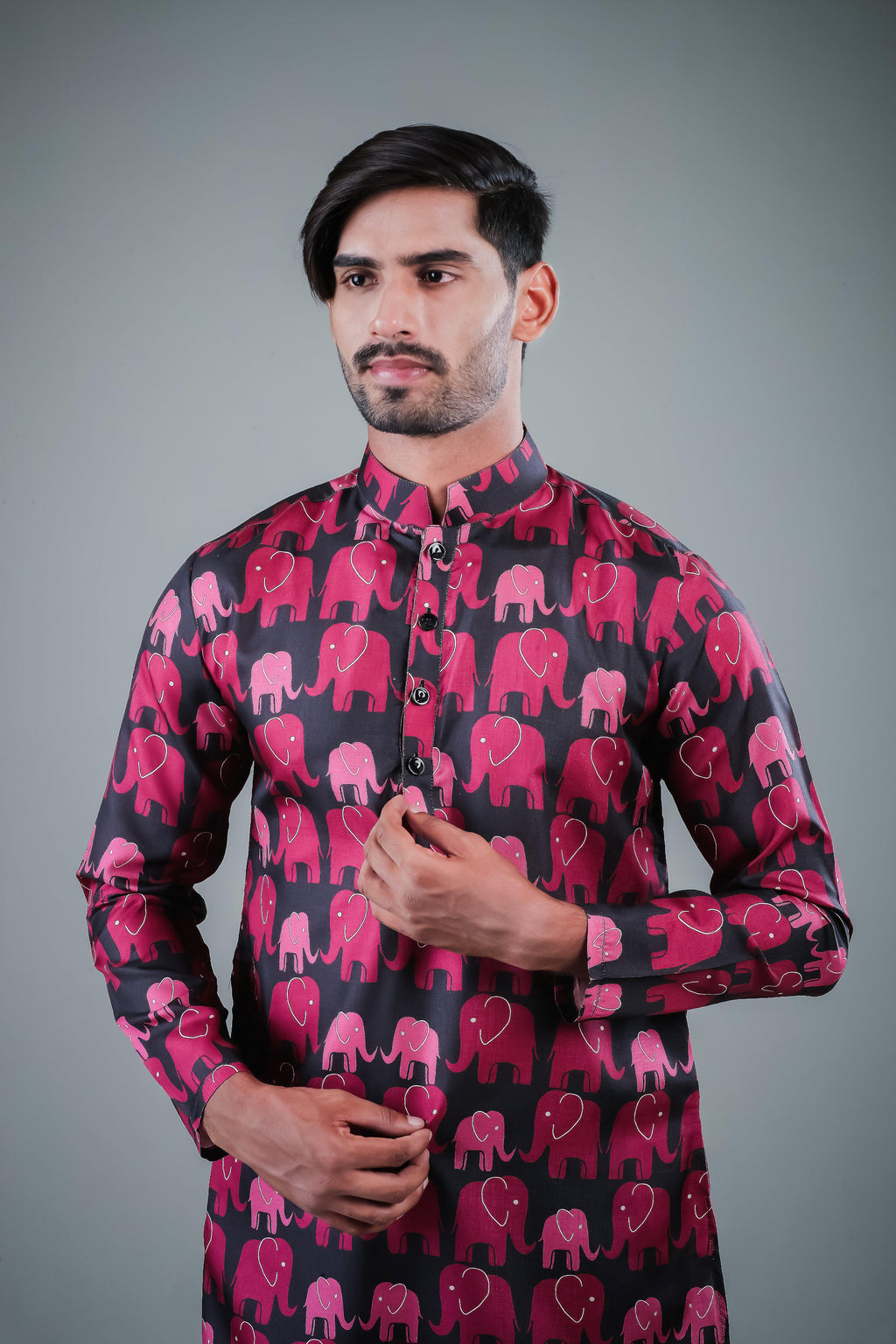 Elephant Crossing - Silk Kurta