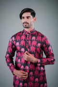 Elephant Crossing - Silk Kurta