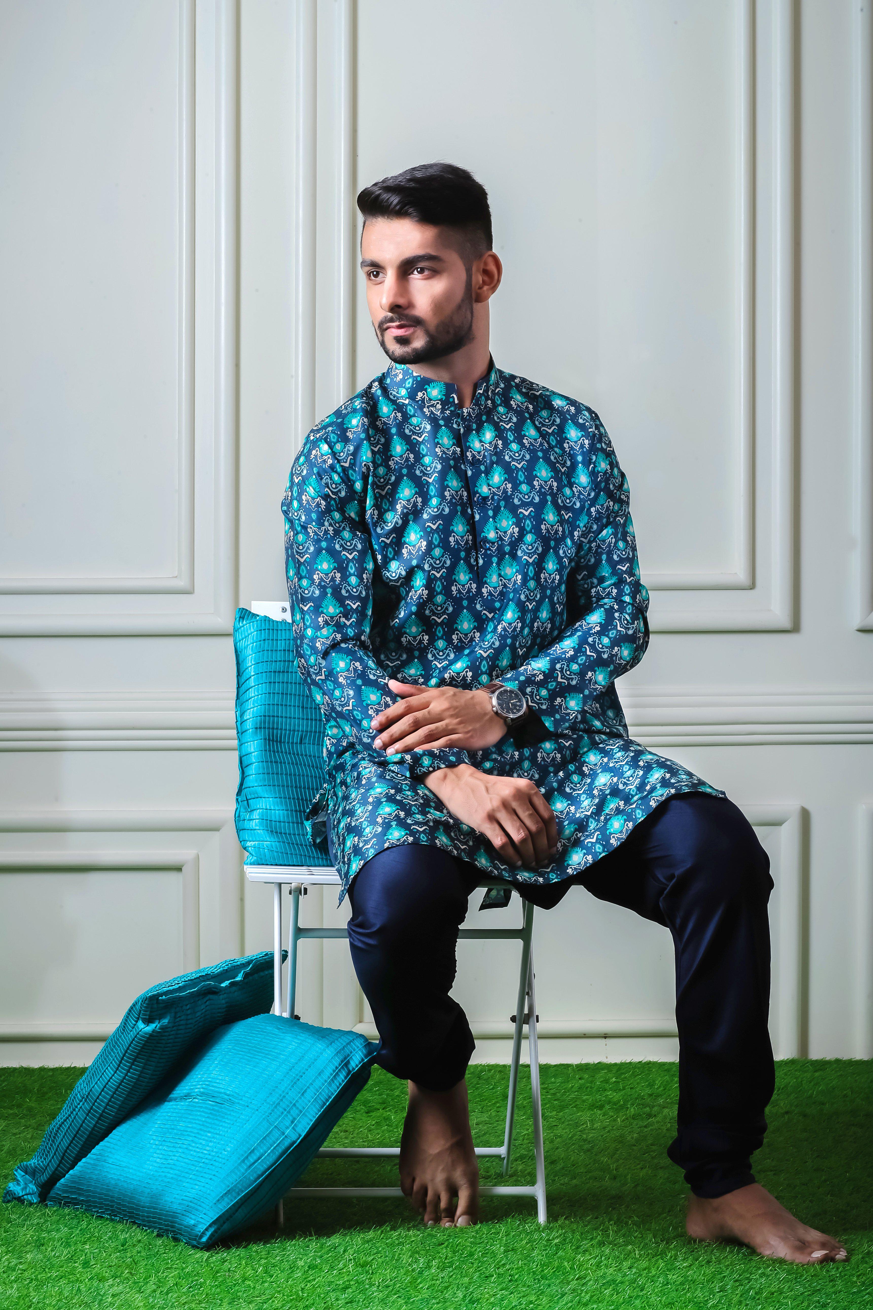 Ethereal Blue - Silk Kurta