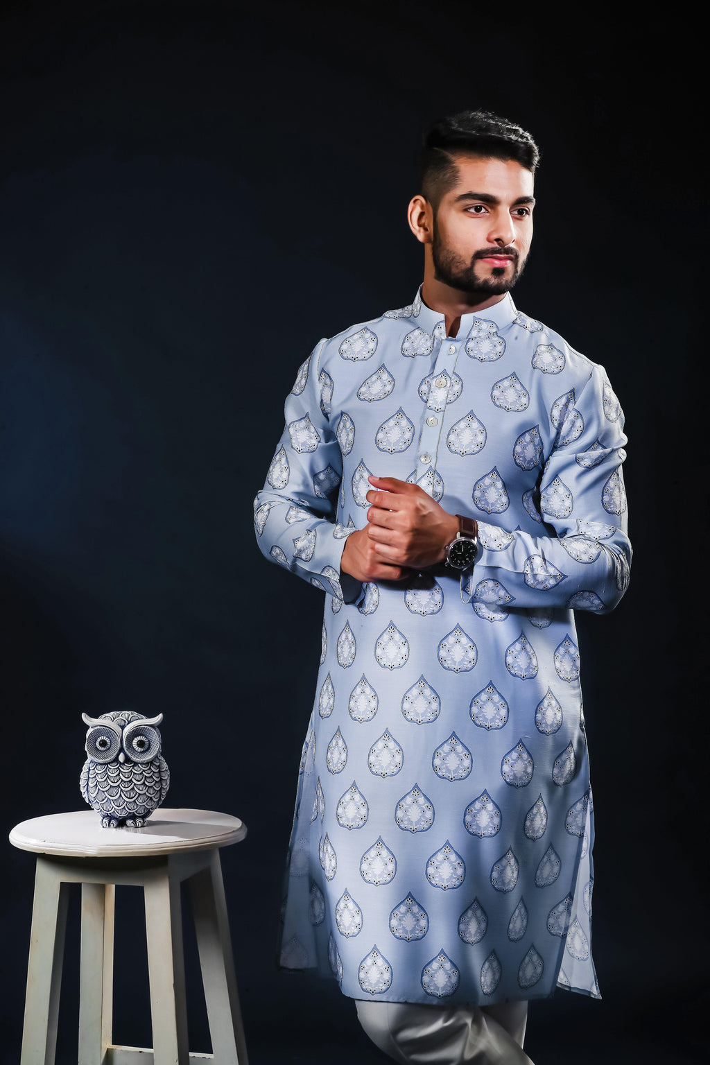 Serene Blue -  Silk Kurta