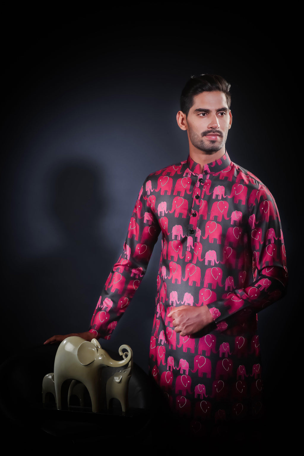 Elephant Crossing - Silk Kurta