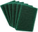 Pack of 6 aqua green scrub sponges for kitchen cleaning.