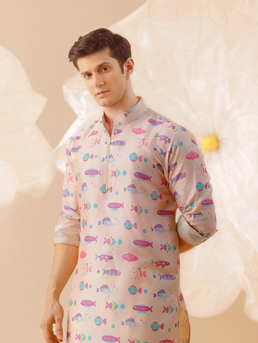 Ocean Bloom - Silk Kurta