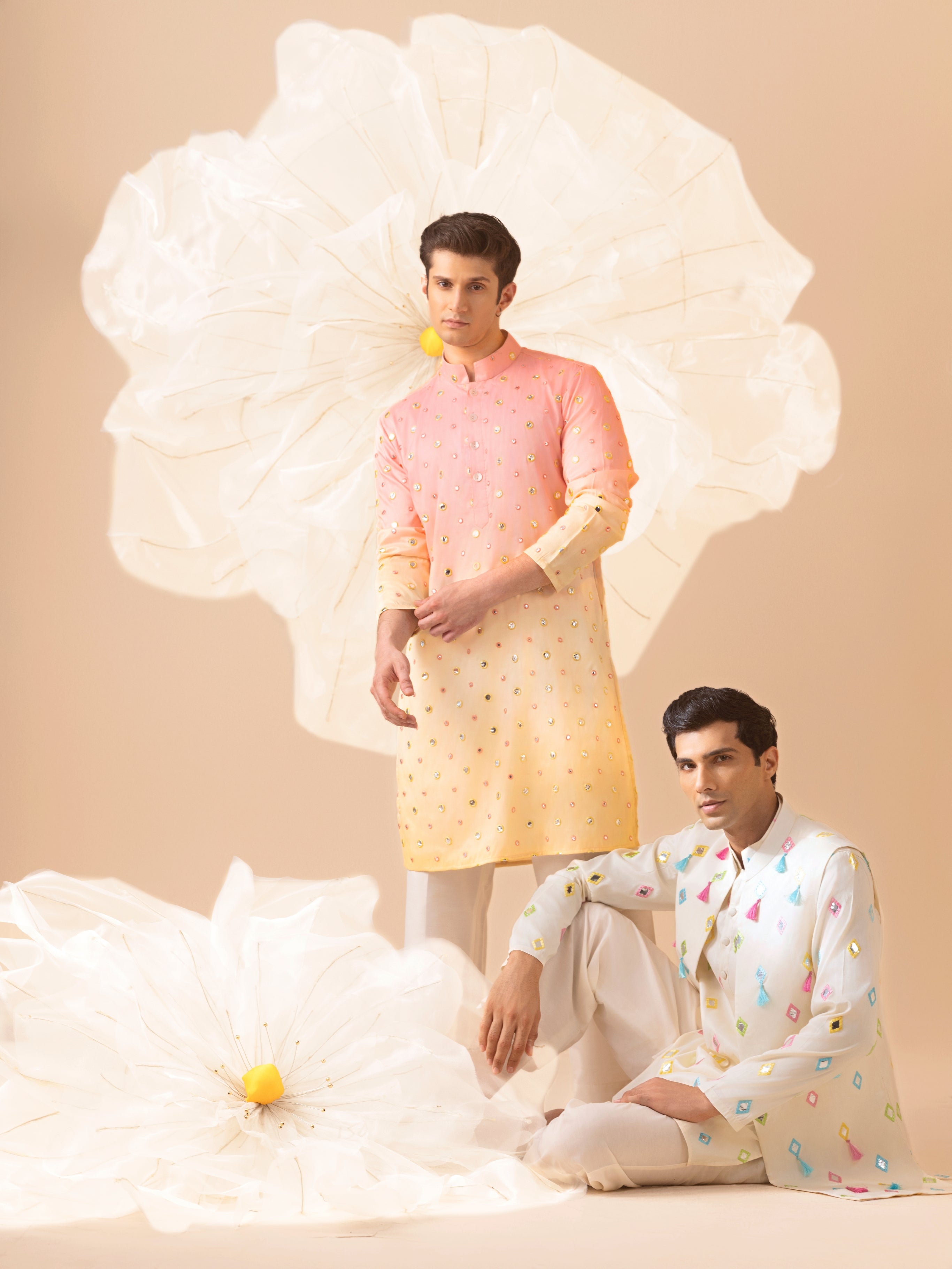 Tarang - Silk Embroidery Nehru Jacket Set