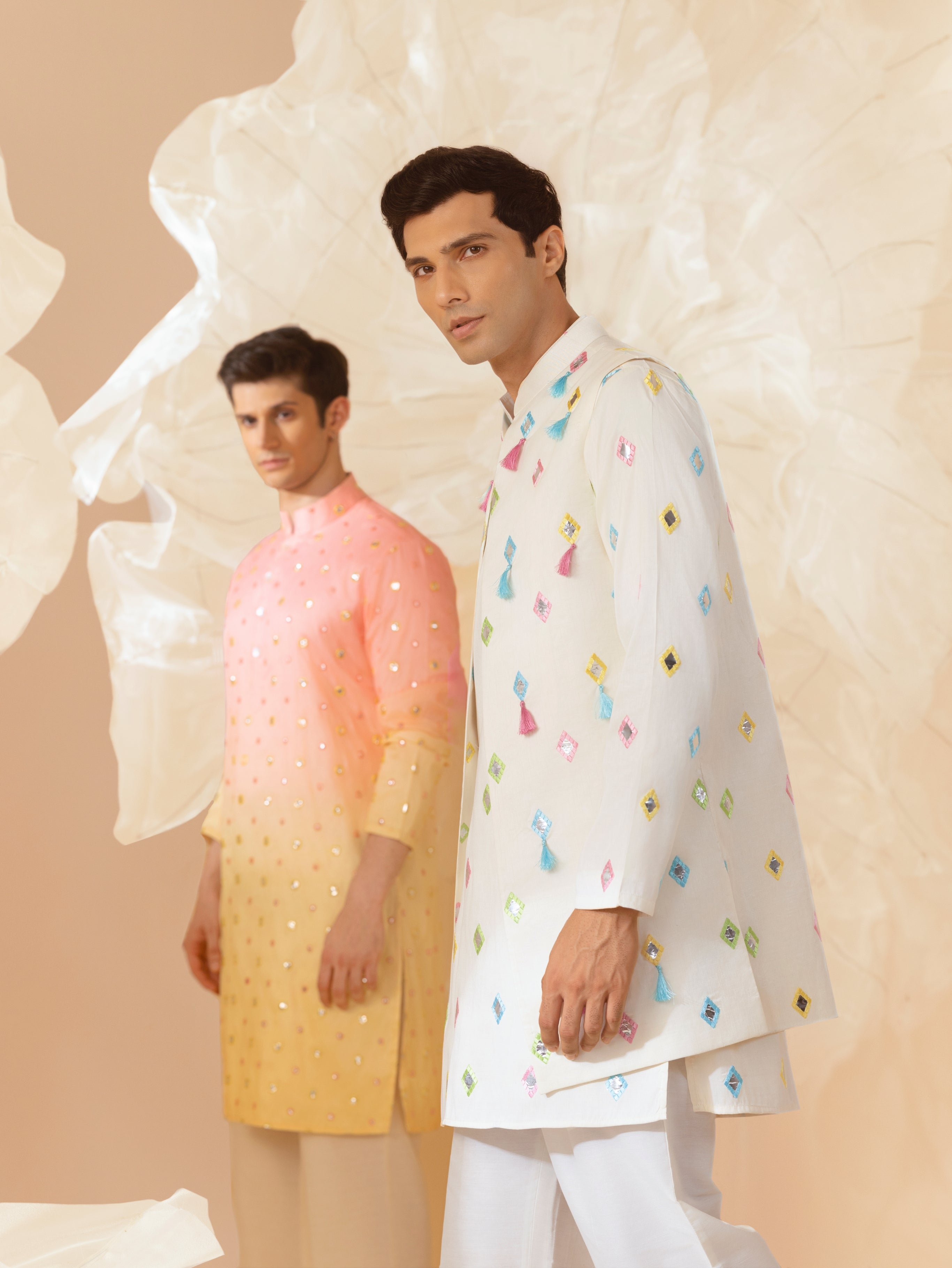 Rangrez  - Silk Embroidery Nehru Jacket Set
