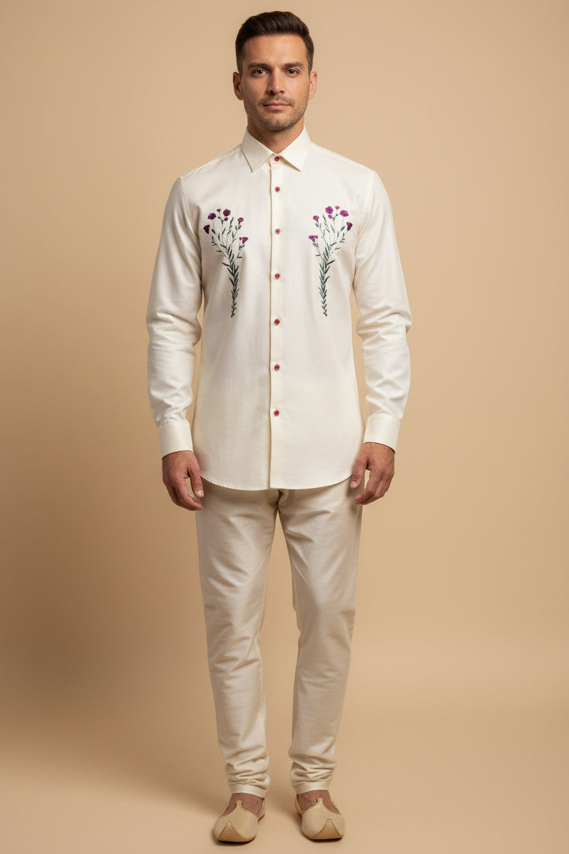 Cream Calm Party Shirt