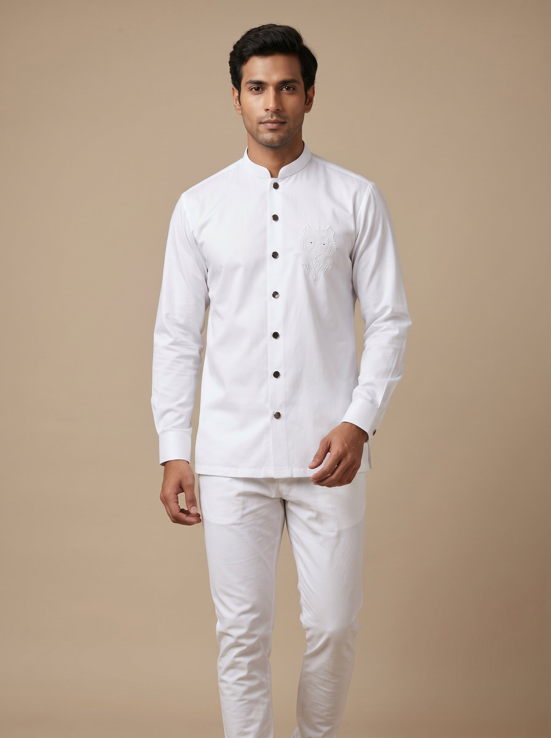 Crisp White Party Shirt