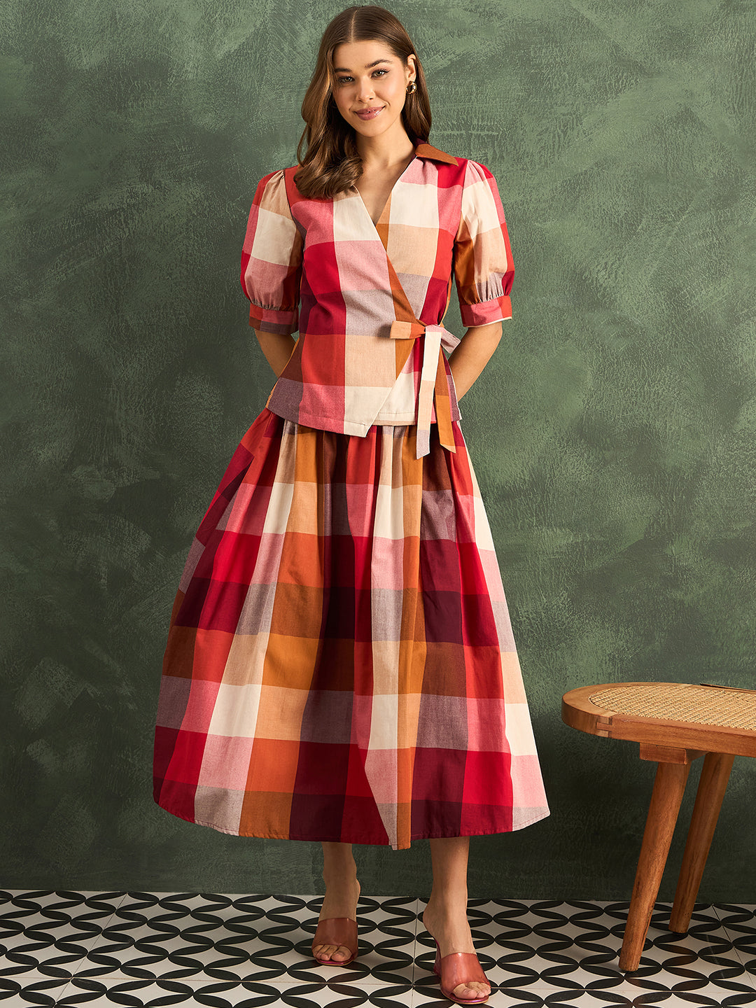 Pure Cotton Wrap-Tie Co-ord Set (with Lining)