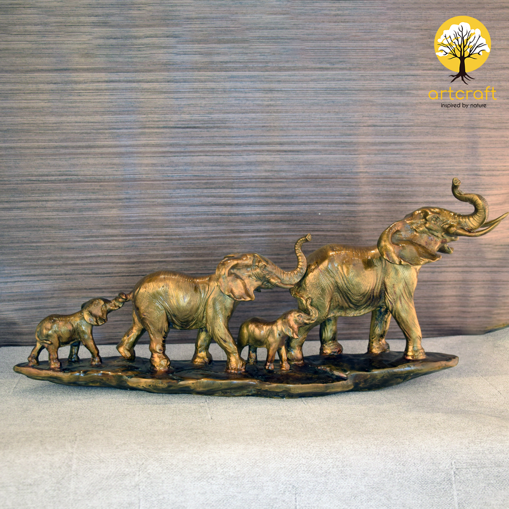 Elephant Family Table Decor - 100% MADE FROM BRASS