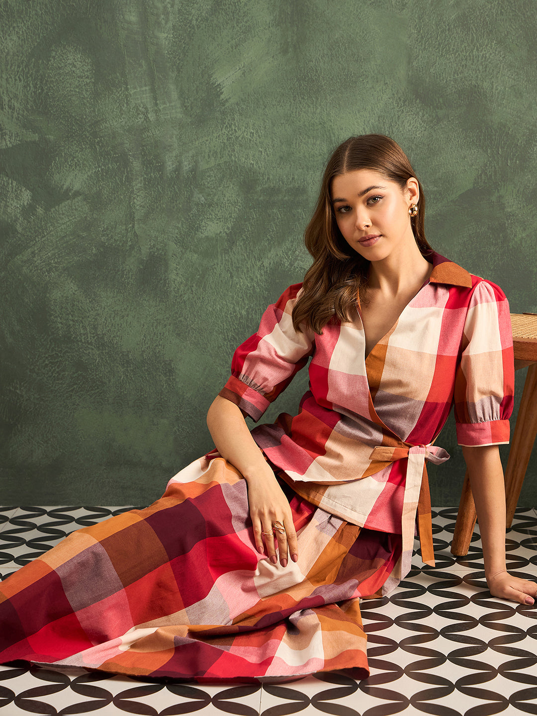 Pure Cotton Wrap-Tie Co-ord Set (with Lining)
