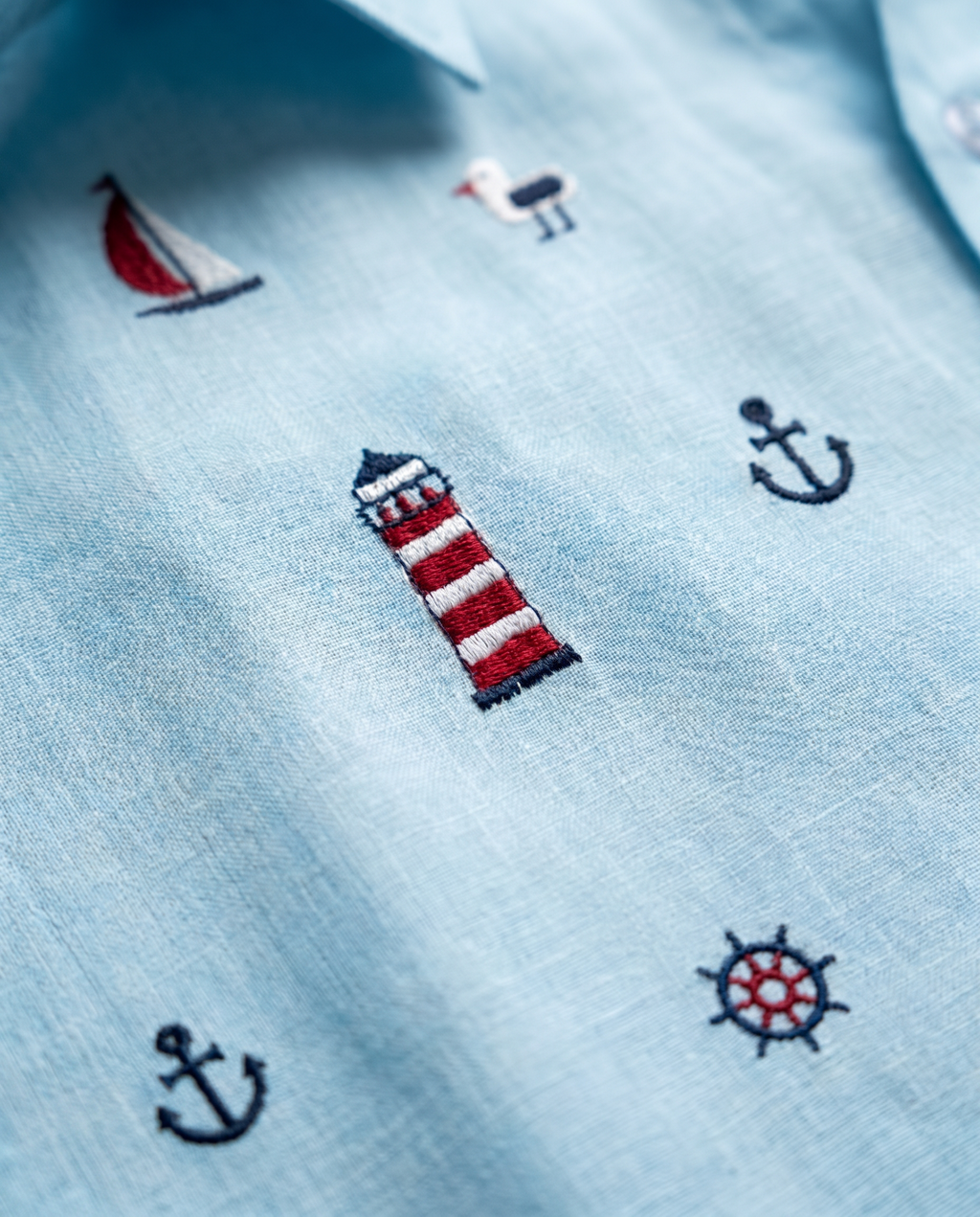 Pacific Purl - Embroidery Linen Shirt